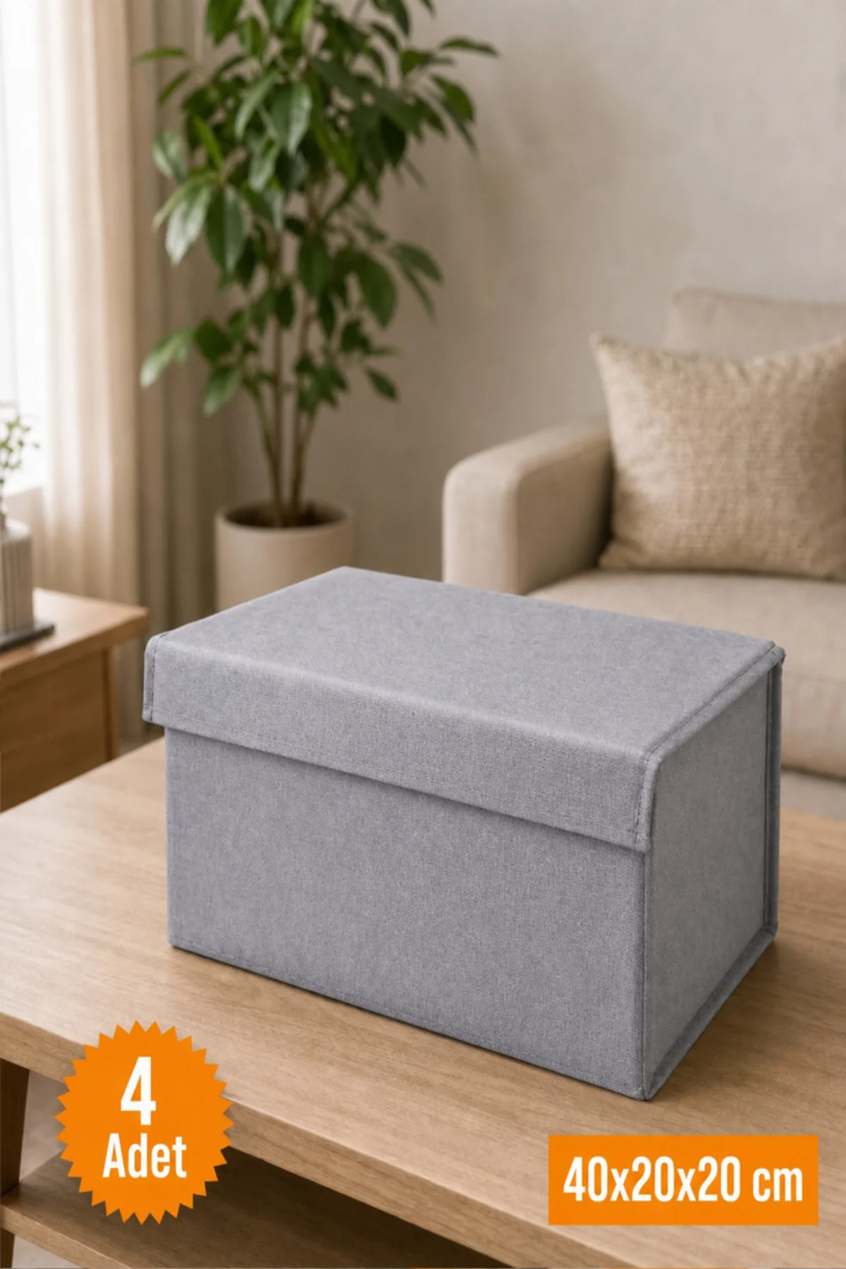 4 Adet Gri Kapaklı Dolap İçi Düzenleyici, Katlanabilir Kıyafet Saklama Kutusu, Raf Düzenleyici Organizer Large 40x20x20cm 4 Adet Gri Kapaklı Dolap İçi Düzenleyici, Katlanabilir Kıyafet Saklama Kutusu, Raf Düzenleyici Organizer Large 40x20x20cm