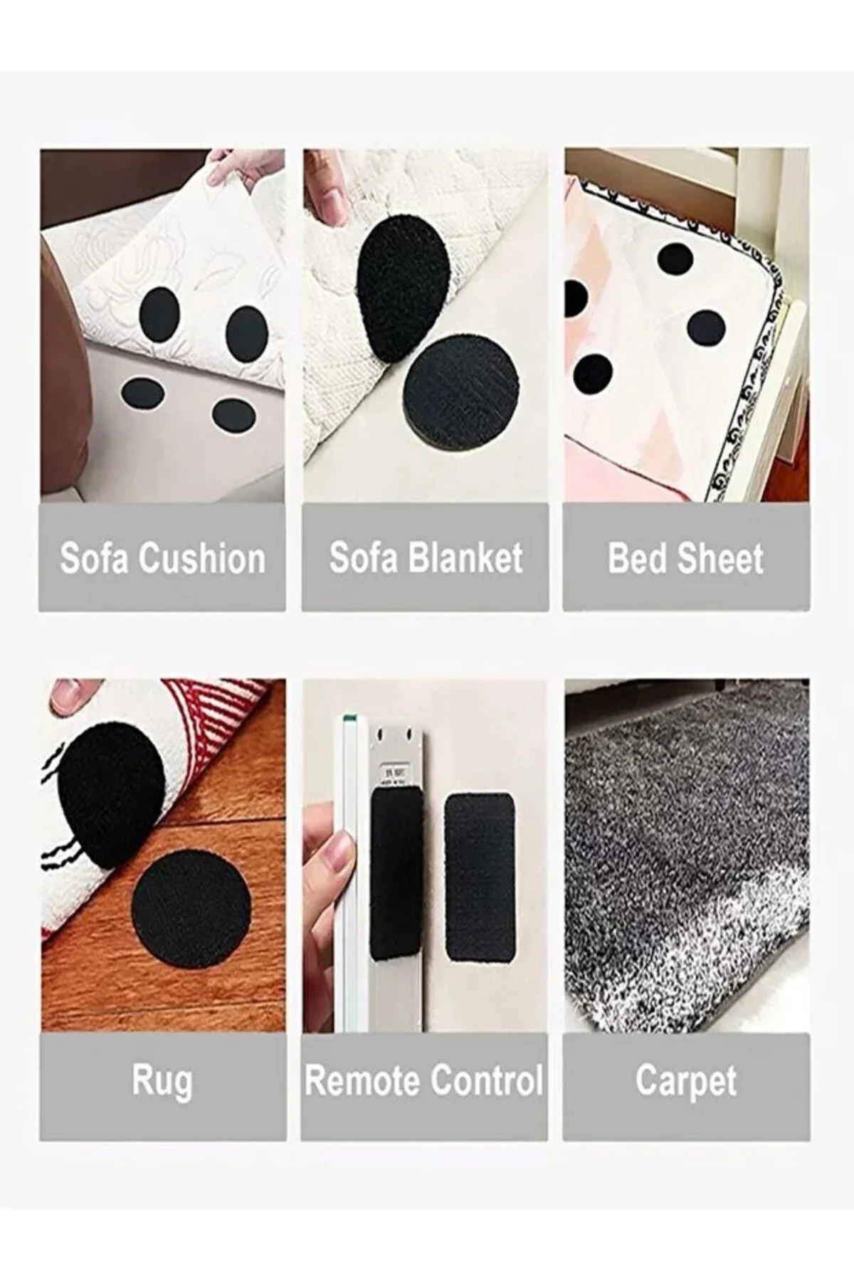 4 Adet Halı Kilim Koltuk Örtüsü Kaydırmaz Sabitleyici Cırt Yıkana