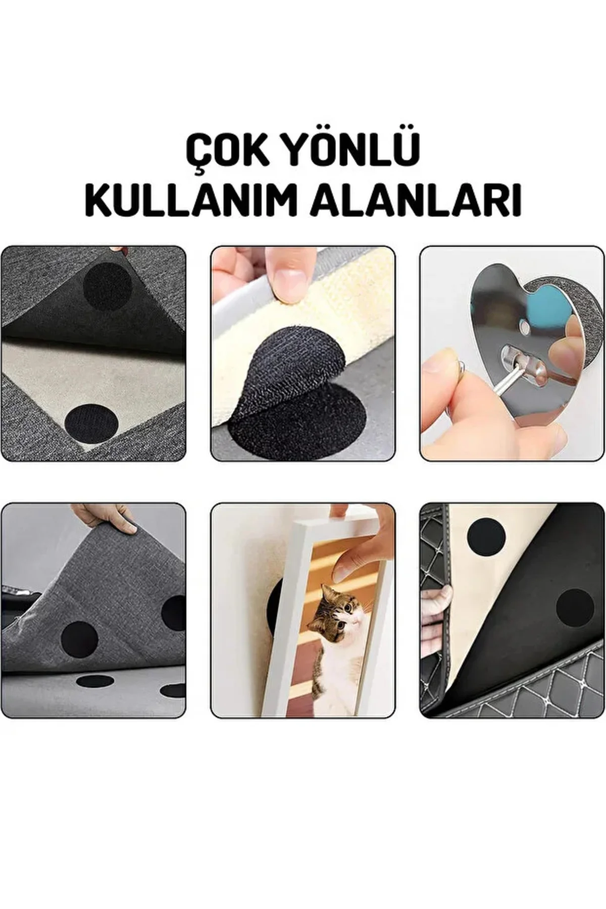 4 Adet Halı Kilim Koltuk Örtüsü Kaydırmaz Sabitleyici Cırt Yıkana
