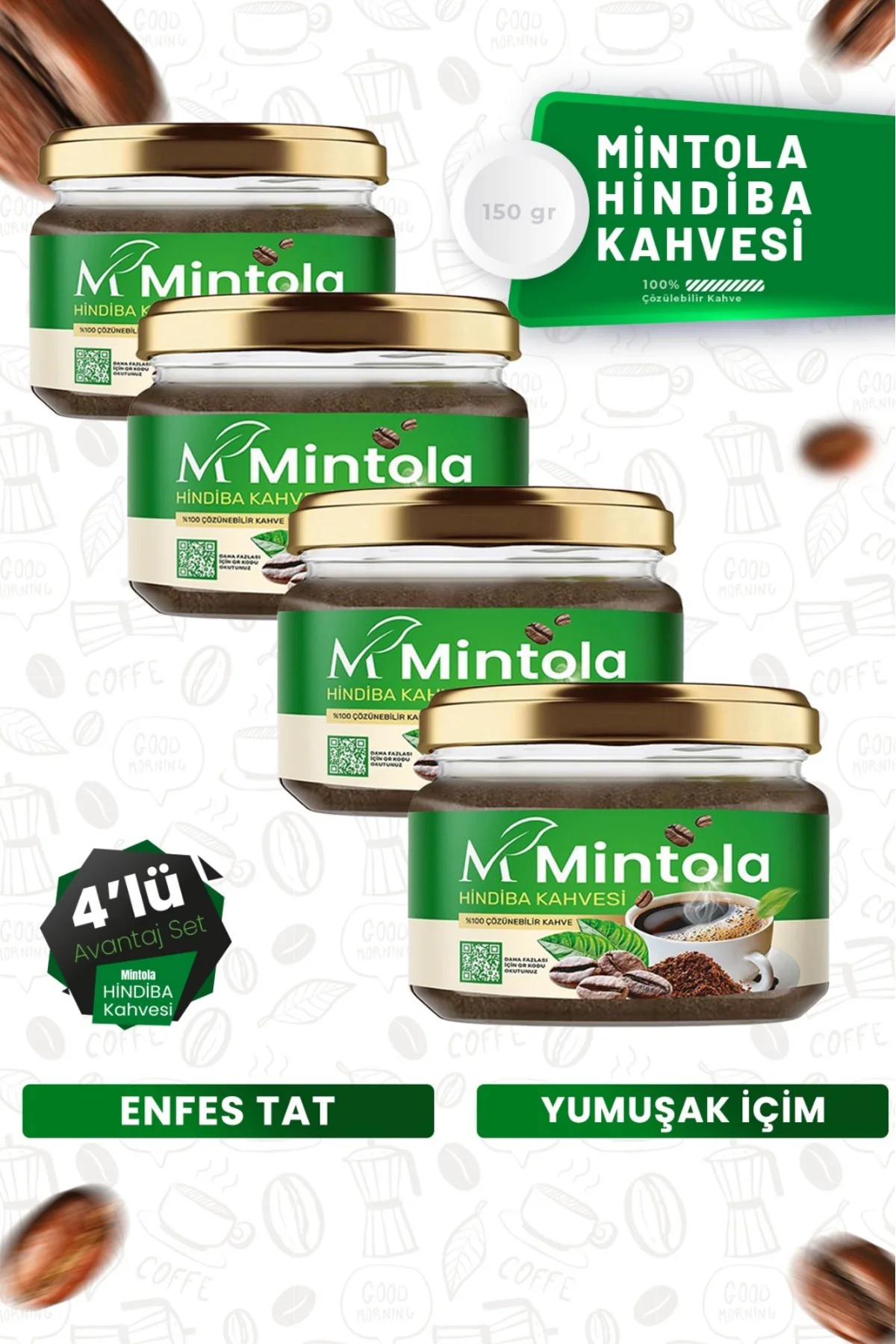 4 Adet Hindiba Kahvesi 4 x 150 gr