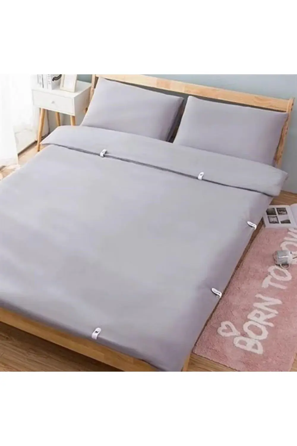 ® 4 Adet İğnesiz Yorgan Çarşaf Ve Perde Tutucu Sabitleyici Kaydır