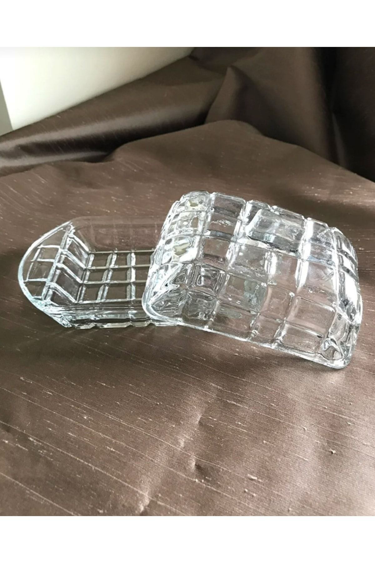 4 Adet Kapaklı Cam Tereyağı Saklama Kabı Kahvaltılık