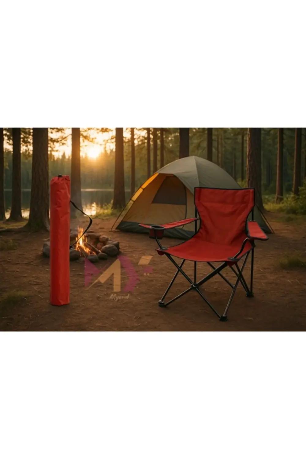 4 Adet Katlanır Taşıma Çantalı Kamp Sandalyesi, Dış Ortam Portati