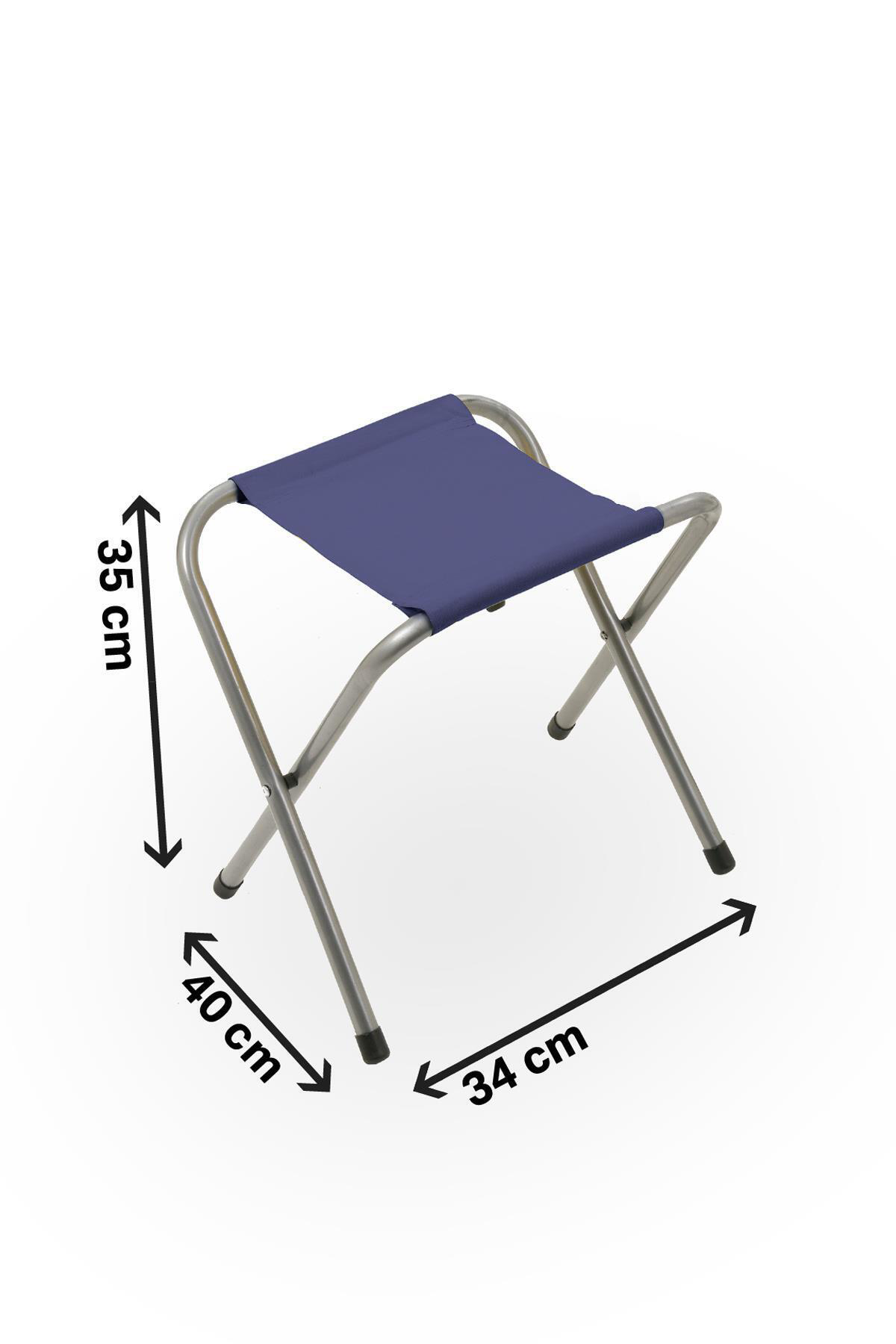 Mutfaksultani 4 Adet Lacivert Tabure Katlanir Balikçi Taburesi, Kamp Taburesi,