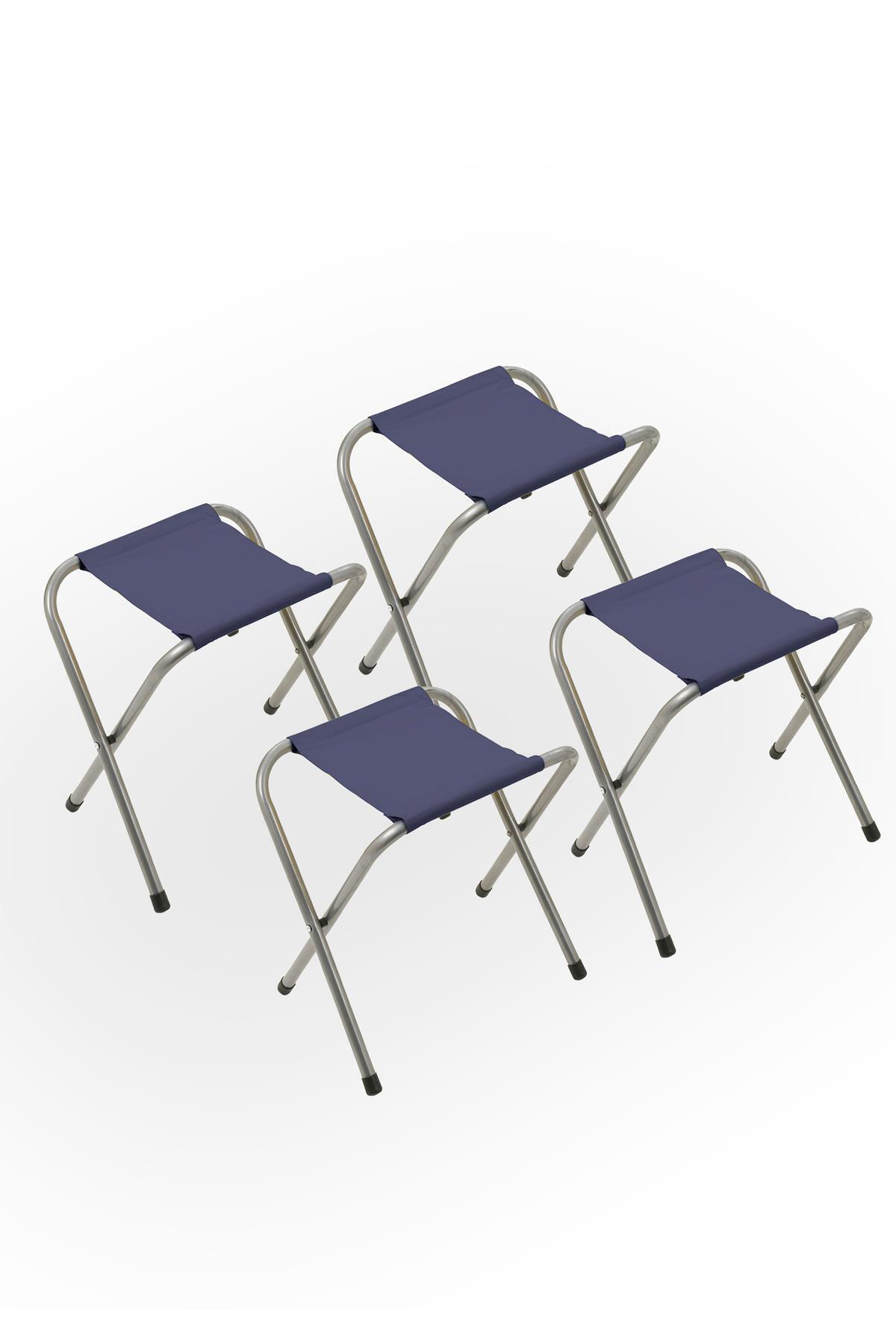 Mutfaksultani 4 Adet Lacivert Tabure Katlanir Balikçi Taburesi, Kamp Taburesi,