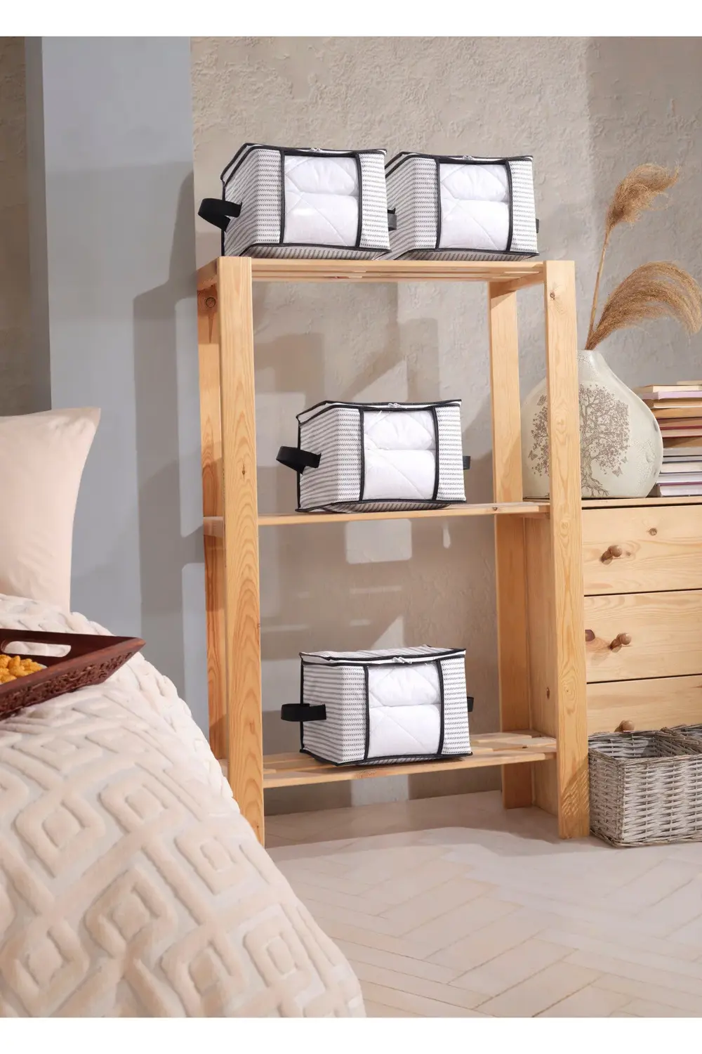 4 Adet Lüks Pencereli Çok Amaçlı Dolap Düzenleyici Hurç Çorap Hur