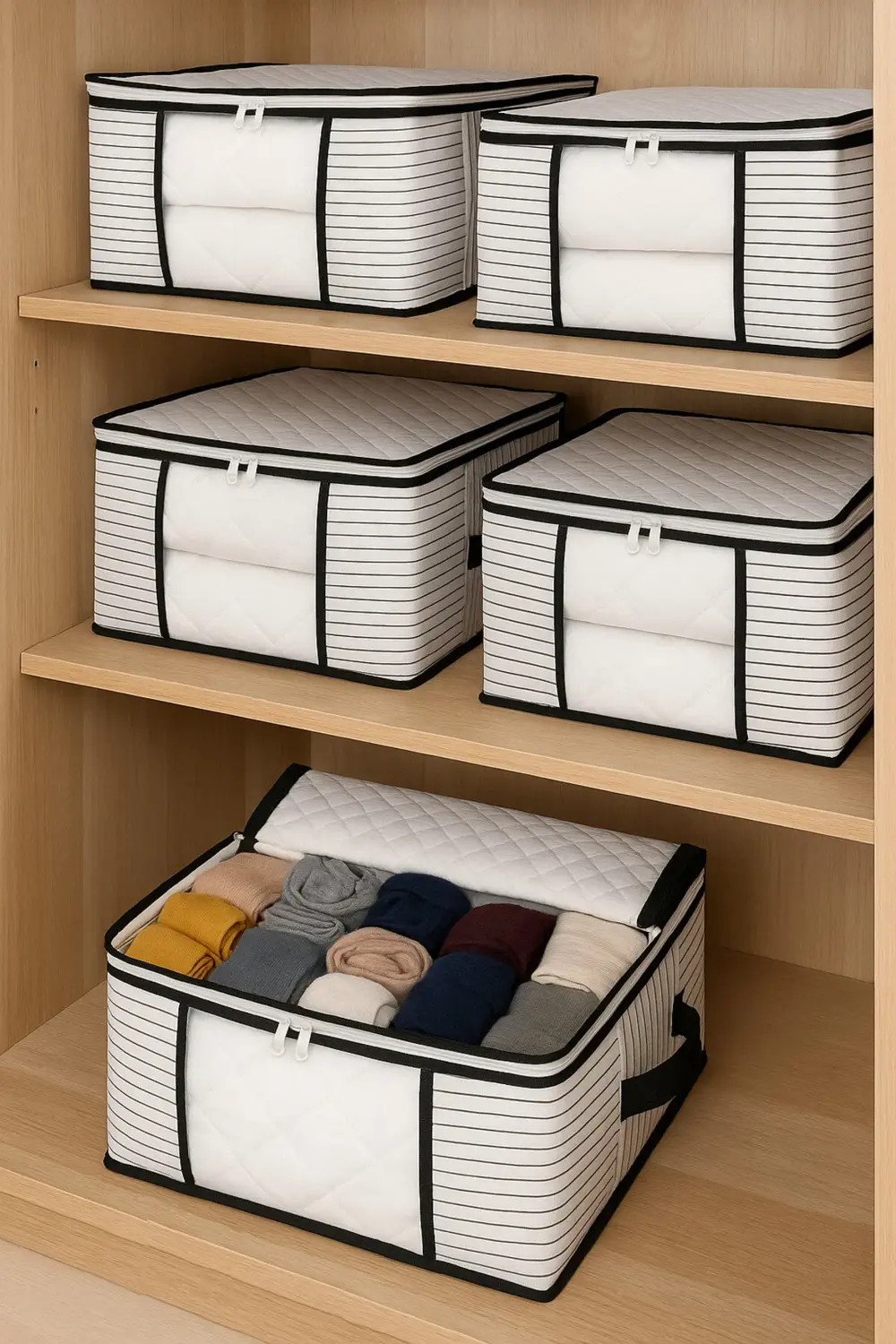 4 Adet Lüks Pencereli Çok Amaçlı Dolap Düzenleyici Hurç Çorap Hur