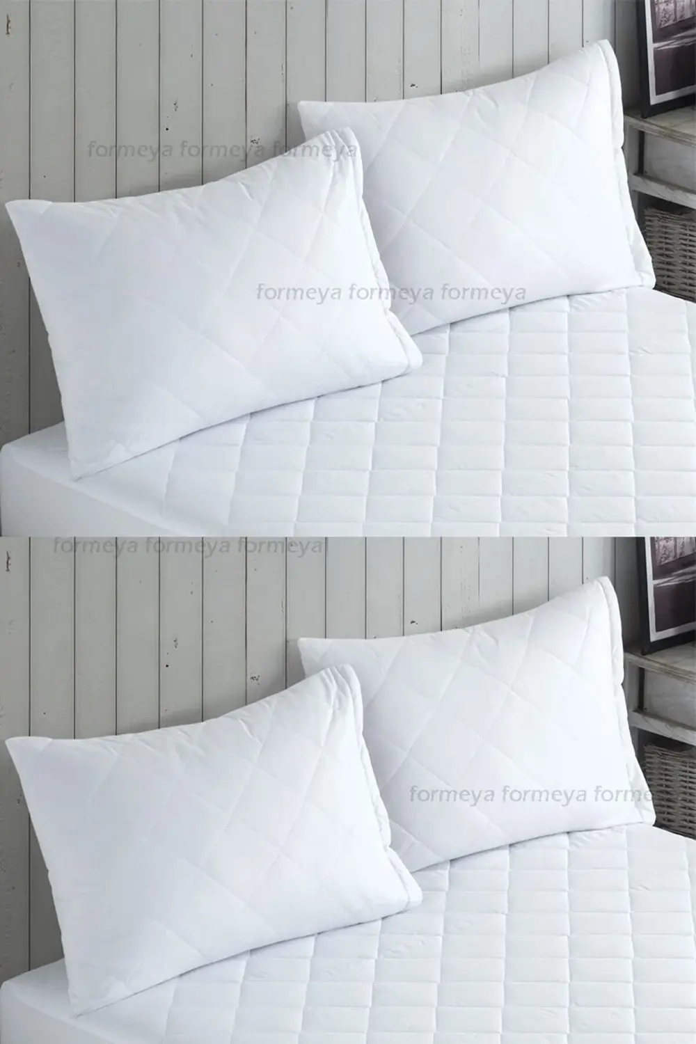 4 Adet Mikrofiber Kapitone Yastık Koruyucu Kılıfı-Fermuarlı Yastı