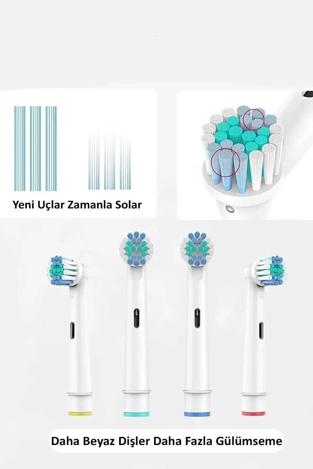 4 Adet Oral B Pilli Ve Elektrikli Diş Fırçalarına Uyumlu Yedek Ba