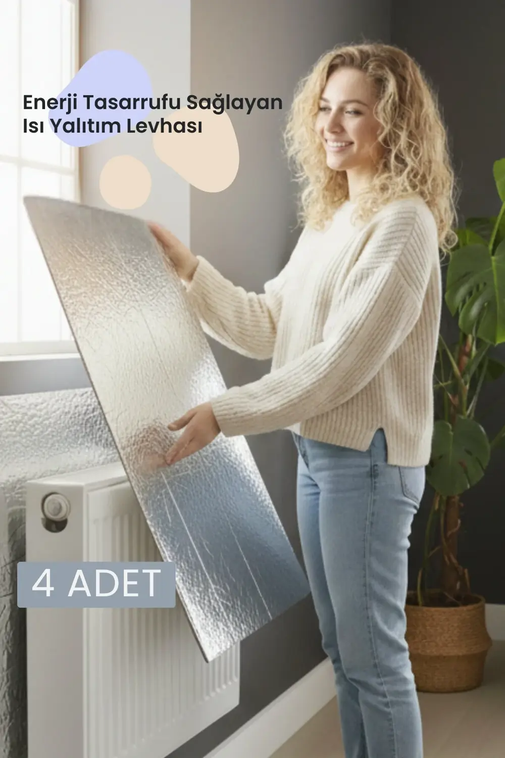 4 Adet Petek Arkası Isı Yalıtım Levhası, Enerji ve Isı Tasarrufu