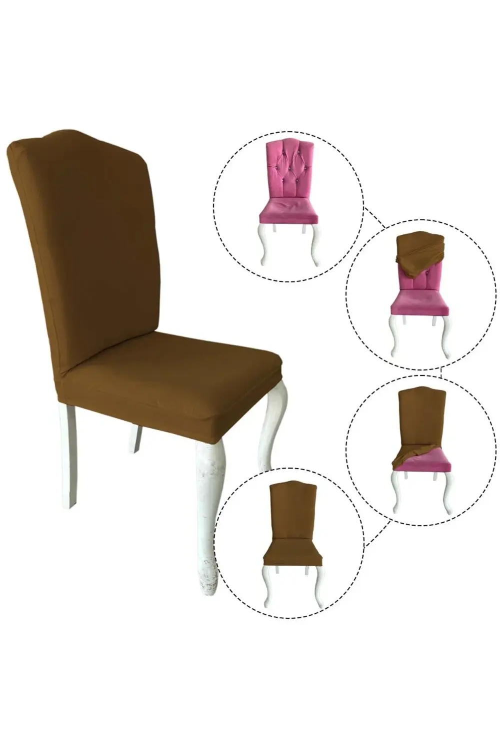 4 Adet Petek Kumaş Avangarde Tipi Sandalye Kılıfı & Sandalye Örtü