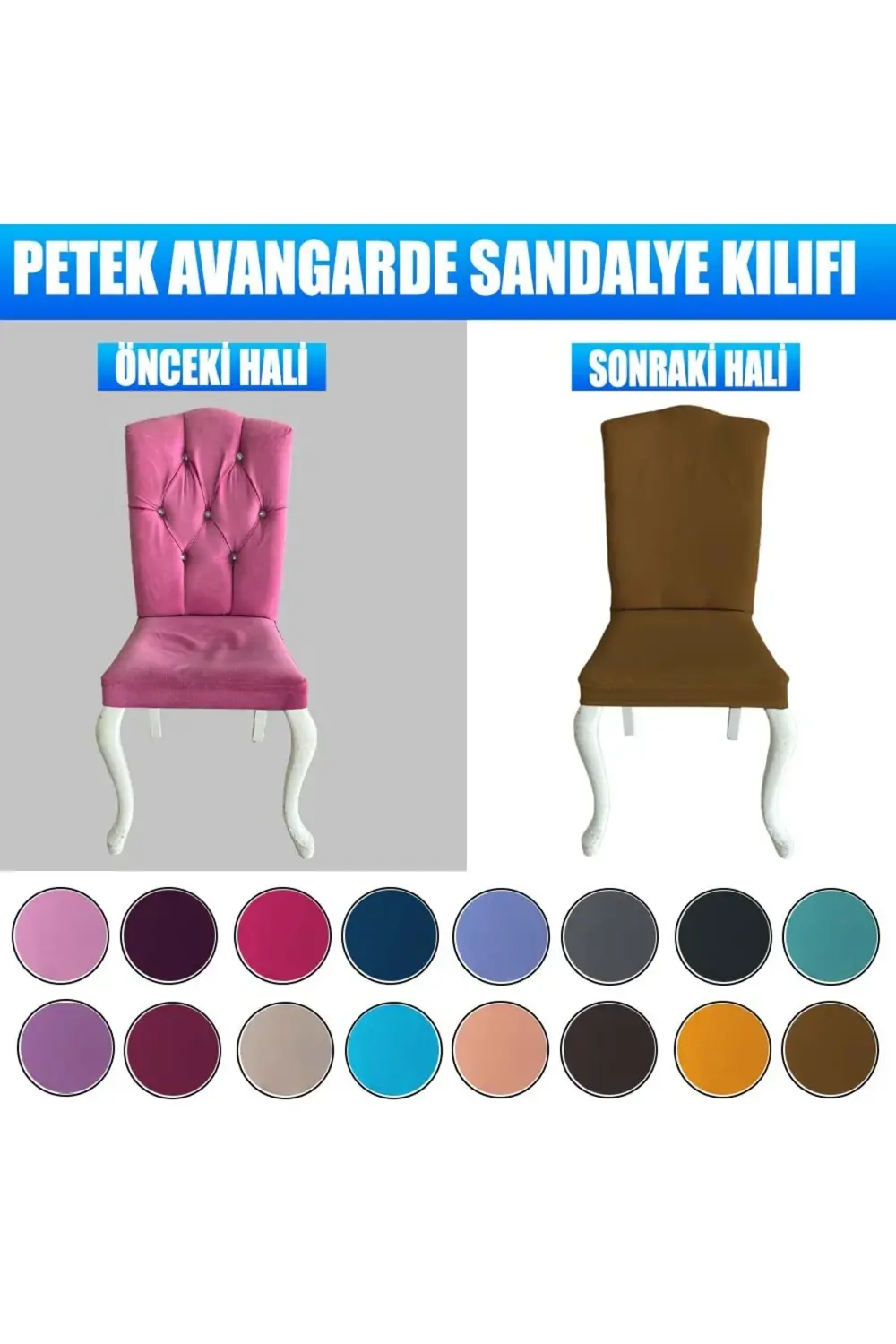 4 Adet Petek Kumaş Avangarde Tipi Sandalye Kılıfı & Sandalye Örtü