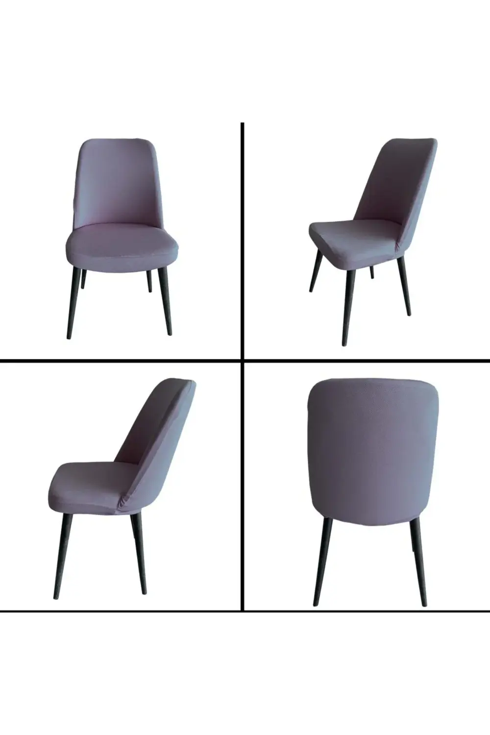 4 Adet Petek Kumaş Gül Tipi Sandalye Kılıfı & Sandalye Örtüsü Set