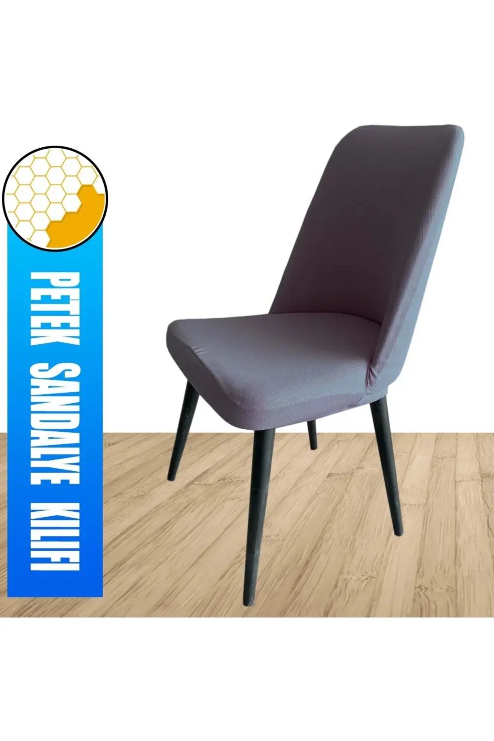 4 Adet Petek Kumaş Gül Tipi Sandalye Kılıfı & Sandalye Örtüsü Set