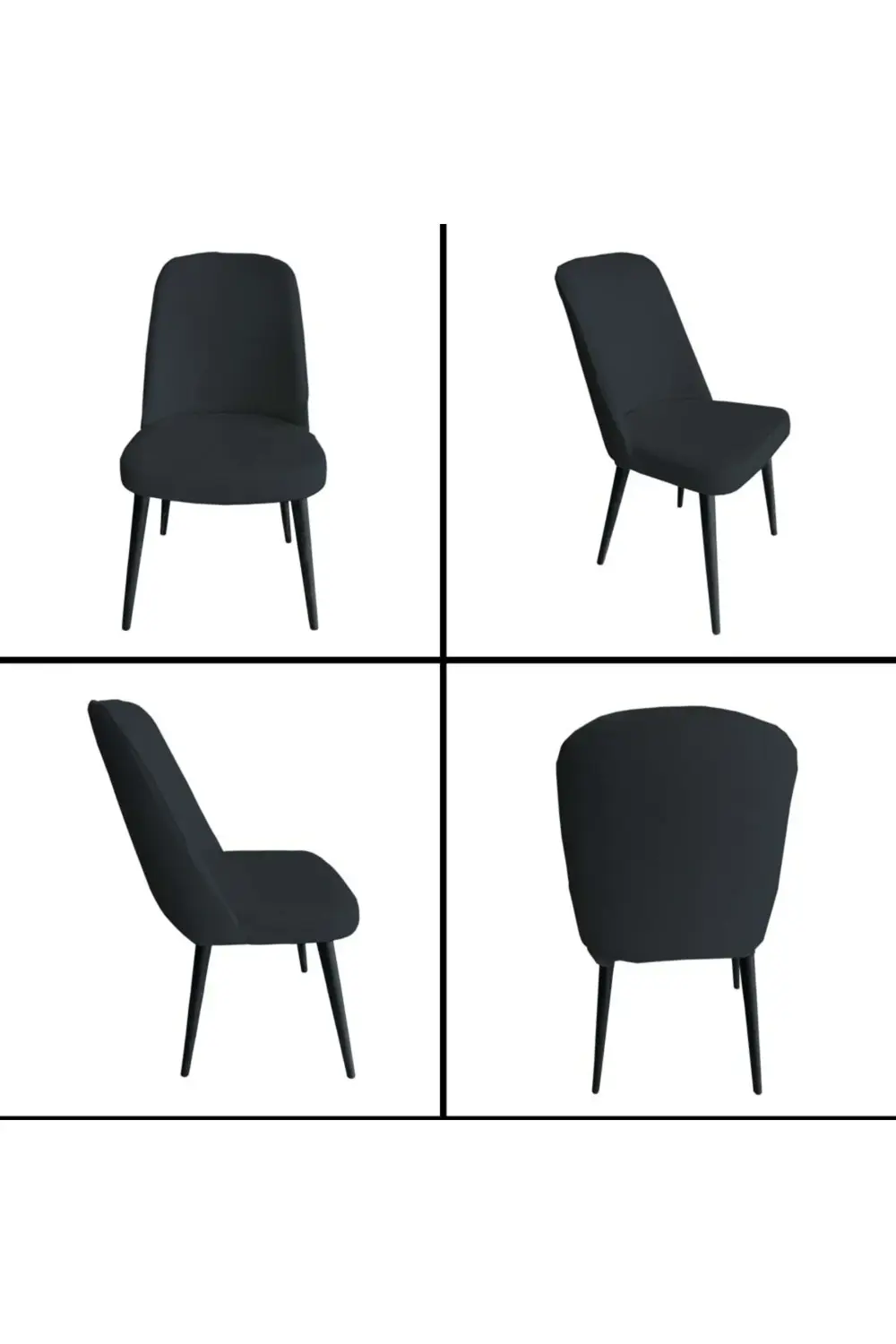 4 Adet Petek Kumaş Gül Tipi Sandalye Kılıfı & Sandalye Örtüsü Set