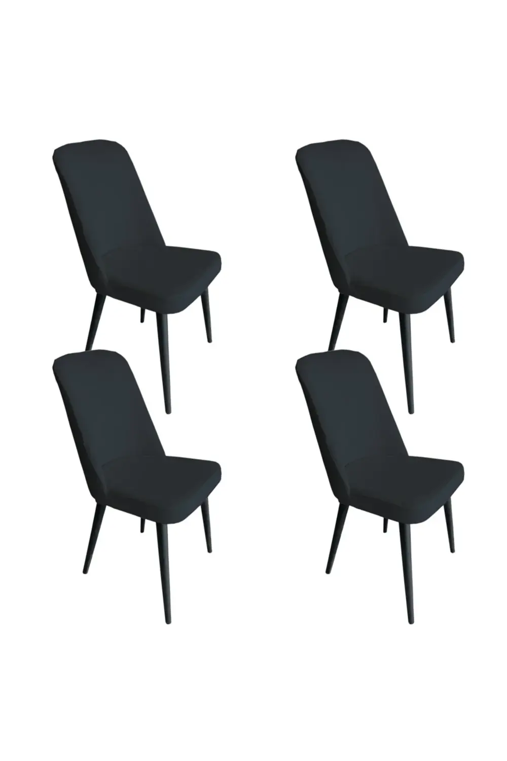 4 Adet Petek Kumaş Gül Tipi Sandalye Kılıfı & Sandalye Örtüsü Set