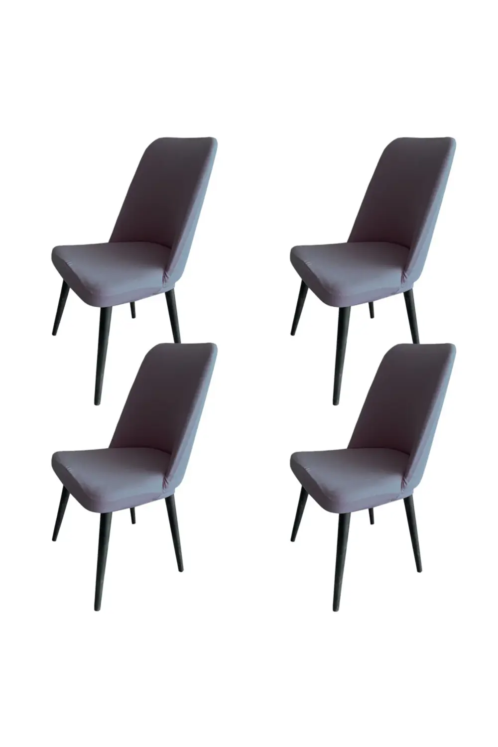 4 Adet Petek Kumaş Gül Tipi Sandalye Kılıfı & Sandalye Örtüsü Set