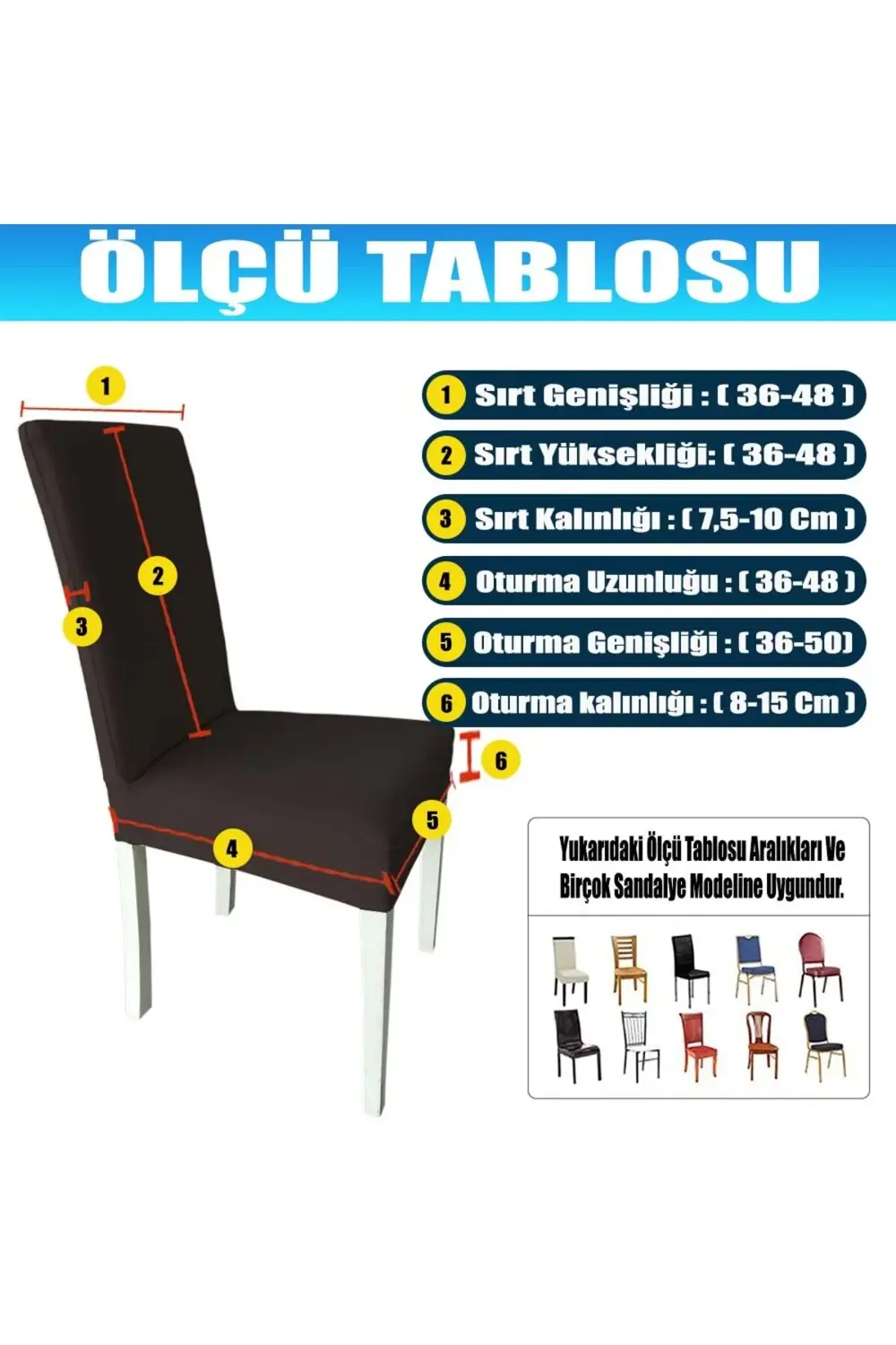 4 Adet Petek Kumaş Salon Tipi Sandalye Kılıfı & Sandalye Örtüsü S