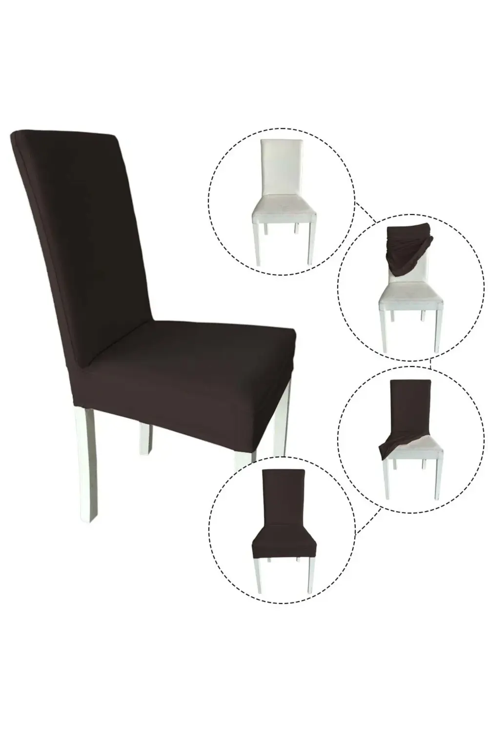 4 Adet Petek Kumaş Salon Tipi Sandalye Kılıfı & Sandalye Örtüsü S