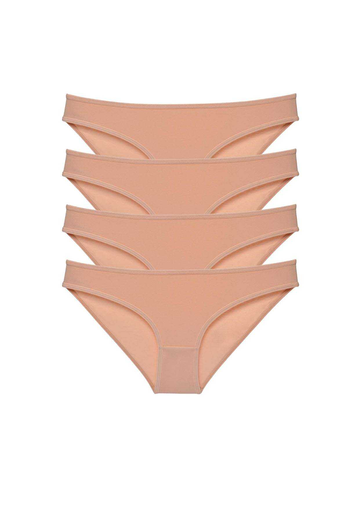 Just Cheap Store 4 Adet Süper Eko Set Likrali Kadin Slip Külot Ten