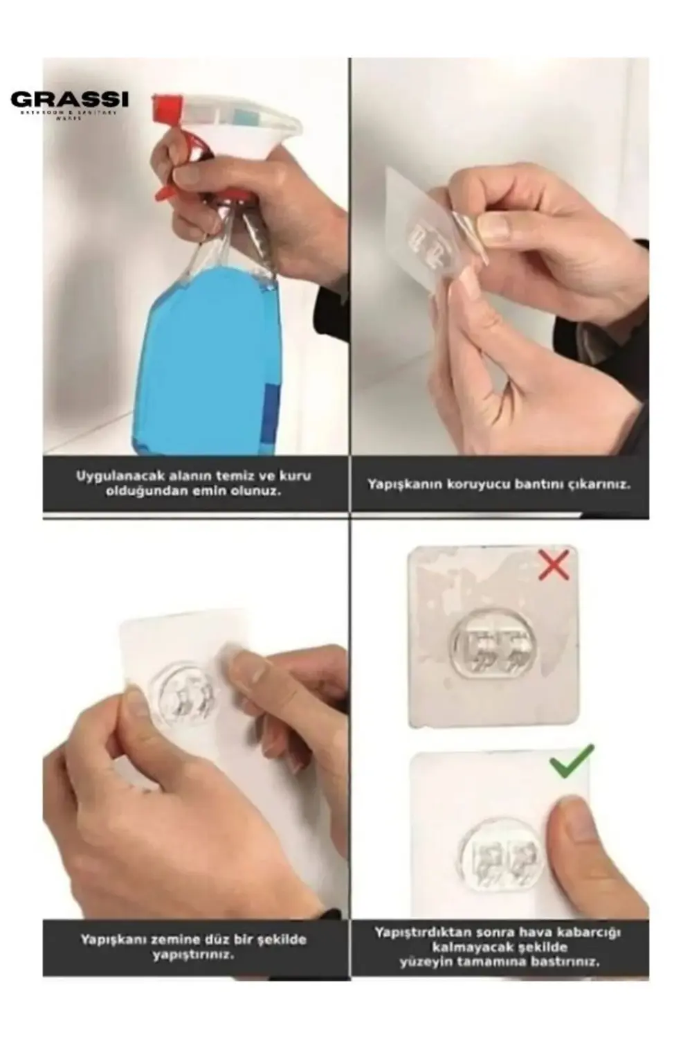 4 Adet Süper Güçlü Çerçeve Askısı Matkap Delme Yok Pin Delgisiz Y