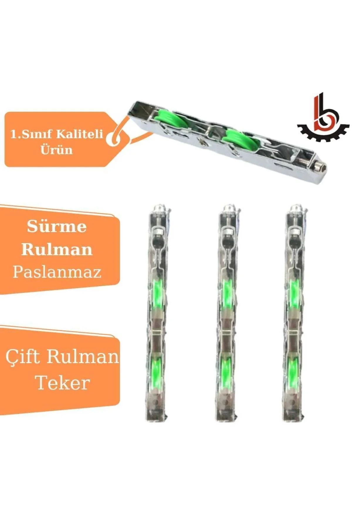 4 Adet Sürme Çelik Çift Rulmanlı Teker (yeşil)