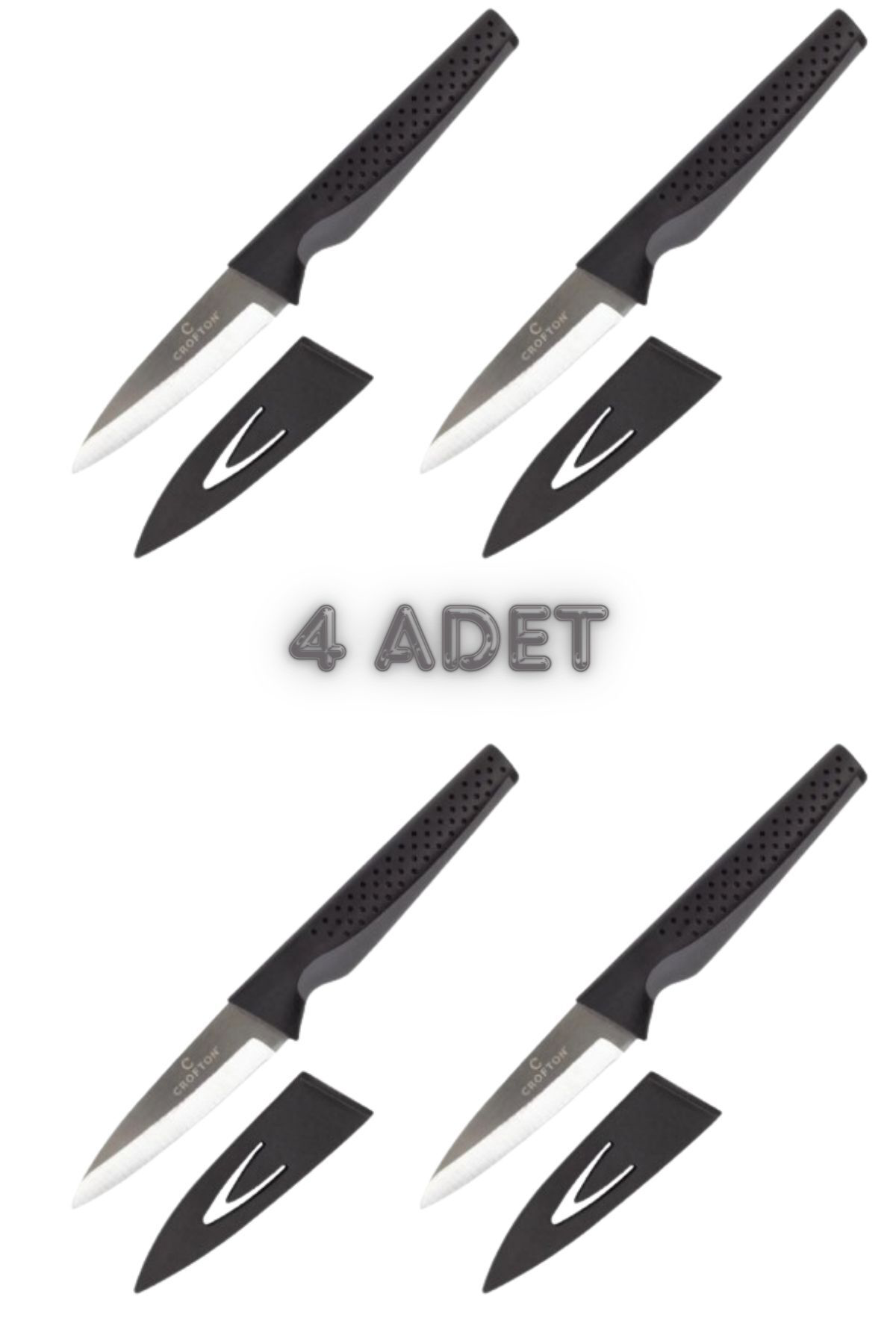4 Adet Titanyum Crafton Bıçak 20 Cm Pratik Kullanım Çok Amaçlı Ti