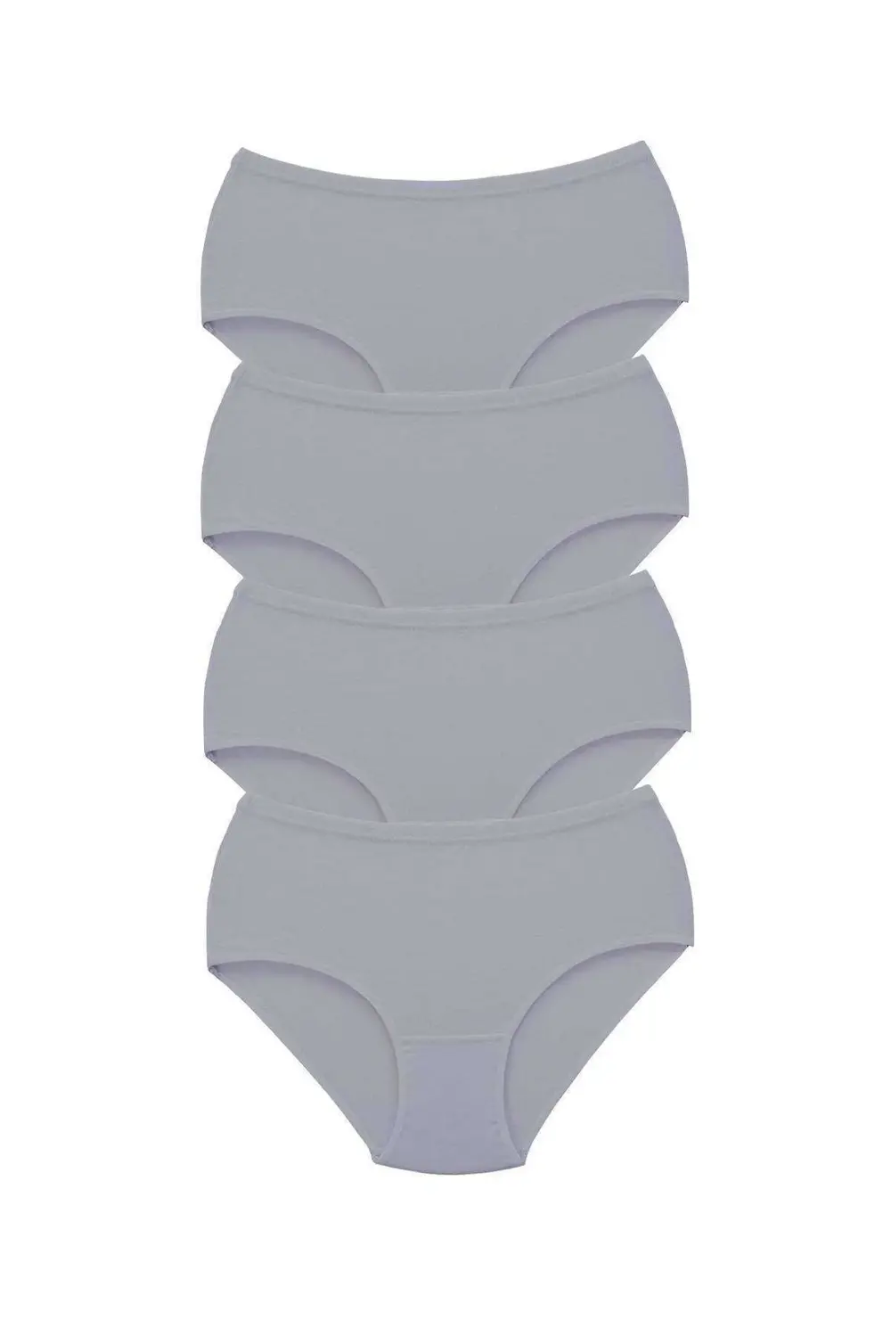 4 Adet Tutku Kadın Yüksek Bel Bato Kalın Lastik Külot Gri