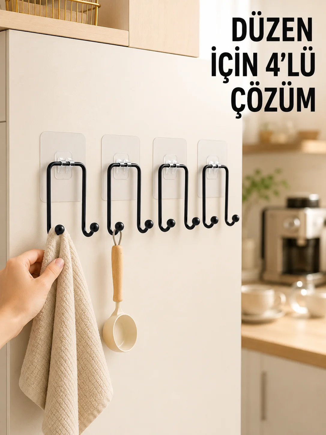 4 Adet Yapışkanlı Askı Çok Amaçlı Mutfak Banyo Düzenleyici Askılık Fiyatı, Yorumları ve Özellikleri