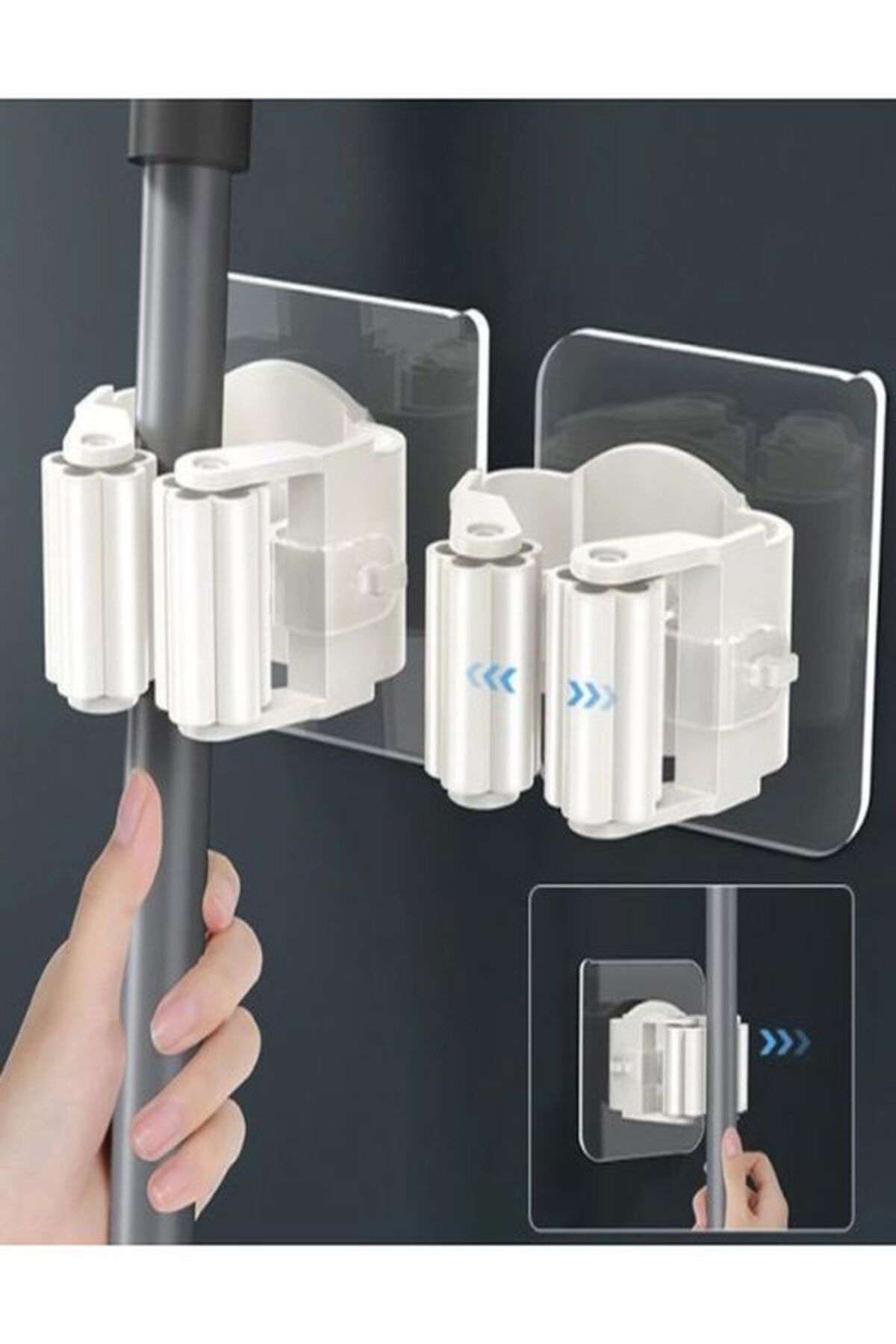 (4 ADET)Yapışkanlı Pratik Mob Paspas Vilada Fırça Faraş Süpürge A