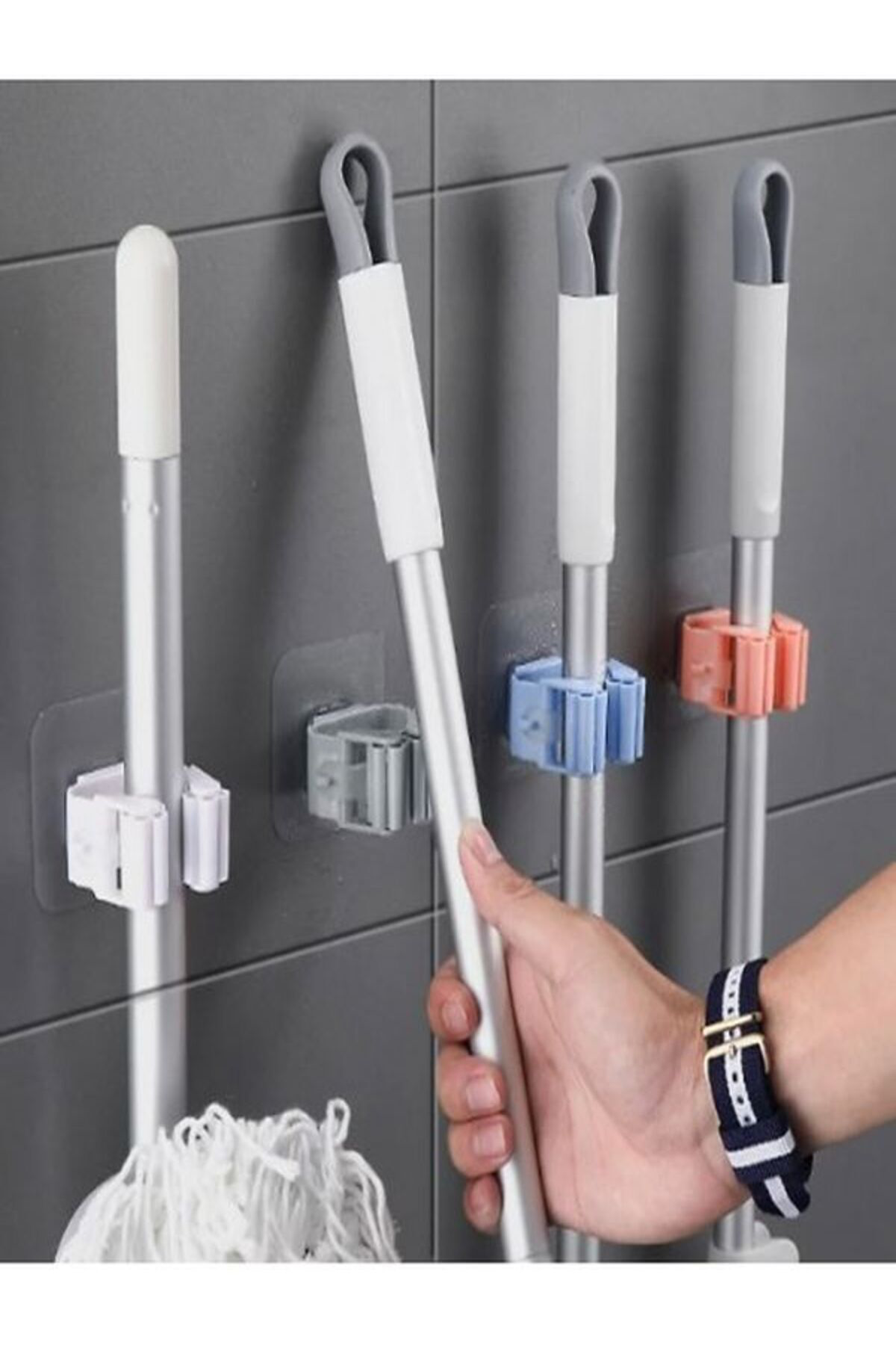 (4 ADET)Yapışkanlı Pratik Mob Paspas Vilada Fırça Faraş Süpürge A