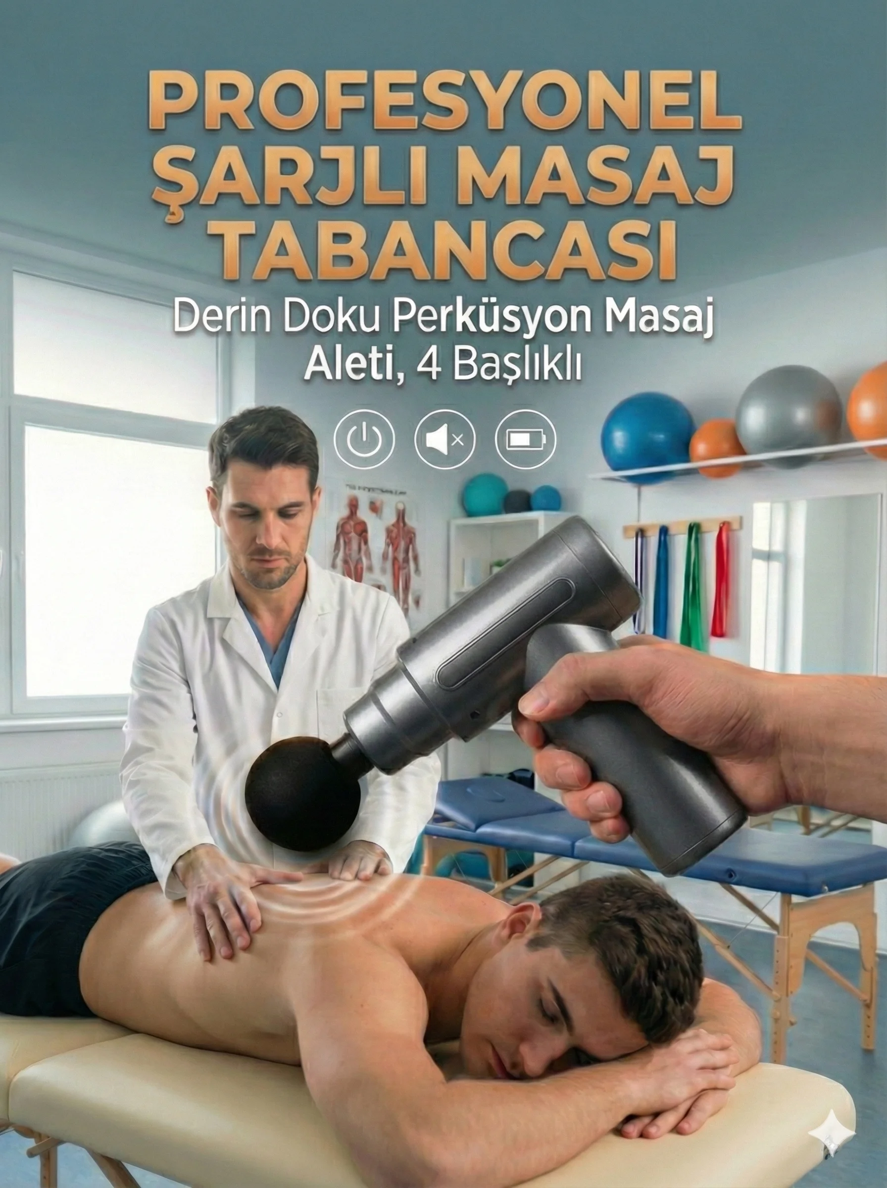 4 Başlıklı 6 Kademeli Titreşimli Şarjlı Mini Masaj Aleti