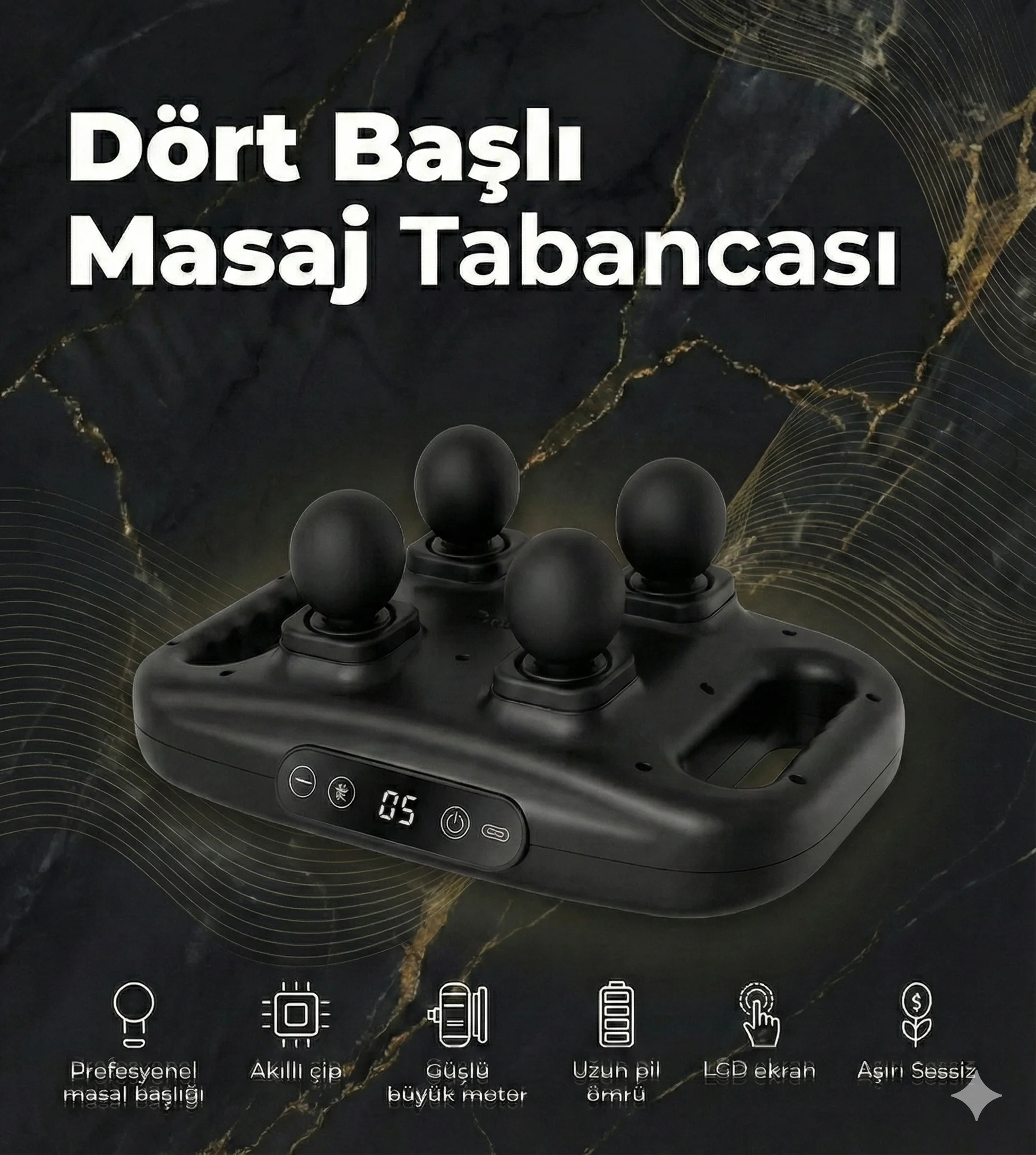 4 Başlıklı Masaj sı - Ergonomik Derin Doku Sırt ve Boyun Masaj Aleti Ağrı ve Sızı
