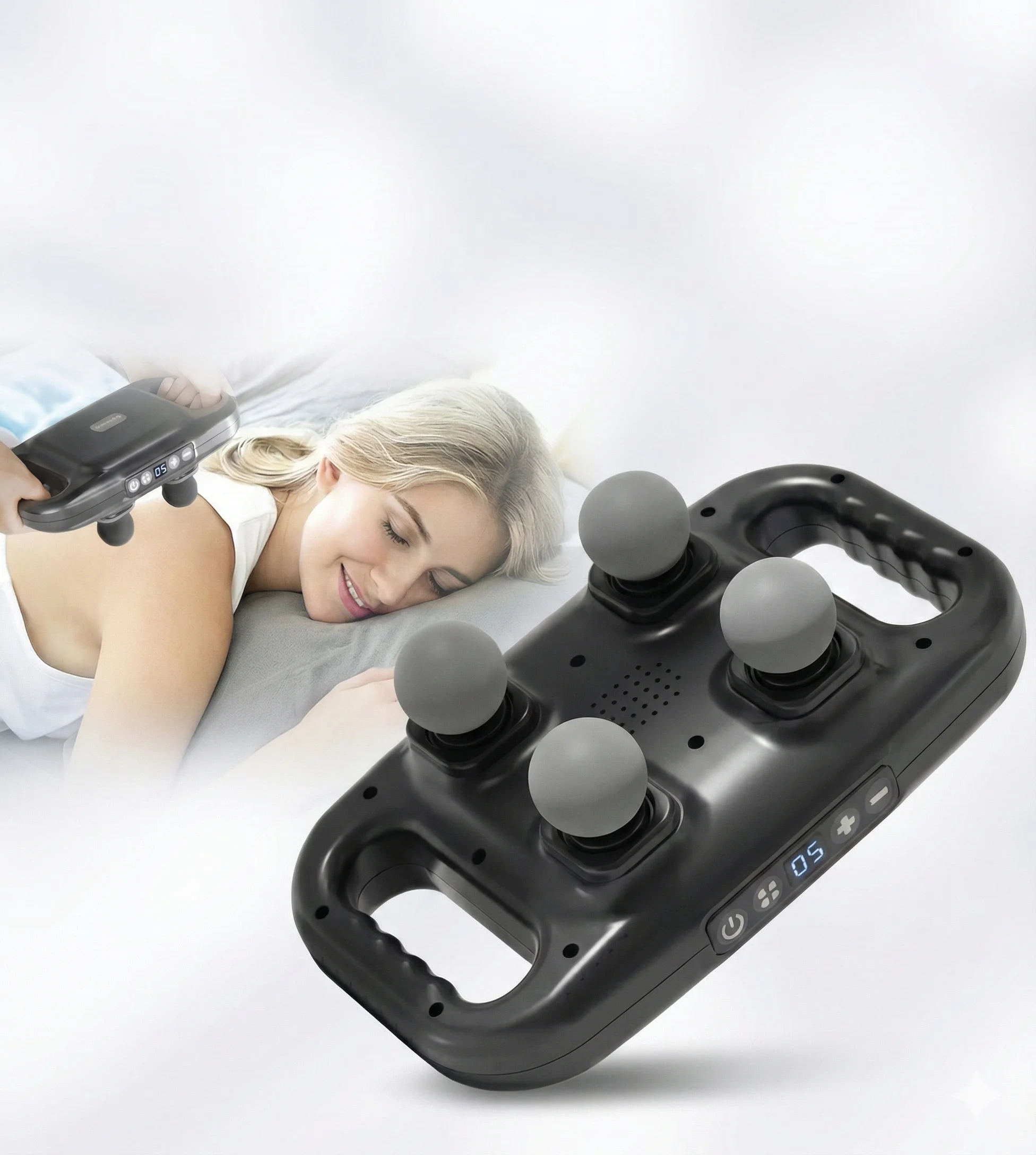 4 Başlıklı Masaj sı - Ergonomik Derin Doku Sırt ve Boyun Masaj Aleti Ağrı ve Sızı