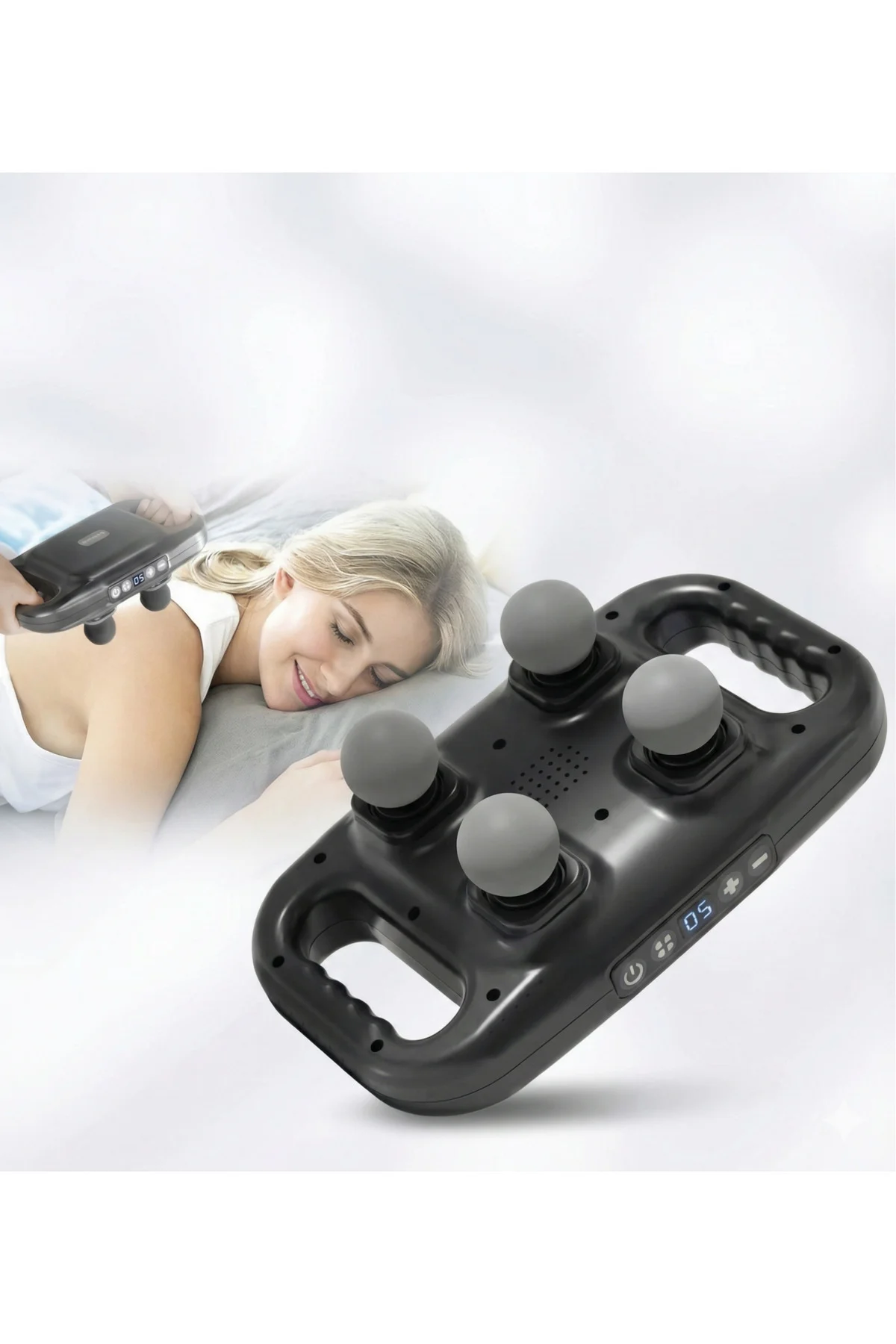 4 Başlıklı Masaj Tabancası - Ergonomik Derin Doku Sırt Ve Boyun Masaj Aleti Ağrı Ve Sızı Giderici 4 Başlıklı Masaj Tabancası - Ergonomik Derin Doku Sırt Ve Boyun Masaj Aleti Ağrı Ve Sızı Giderici - Görsel 3