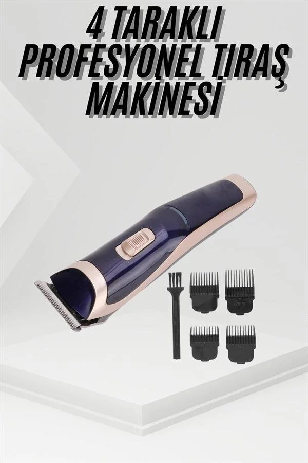 4 Başlıklı Paslanmaz Çelik Tıraş Makinesi - Tüm Saç Tiplerine Uygun Sakal Kesici & Yakın Kesim Jelezi