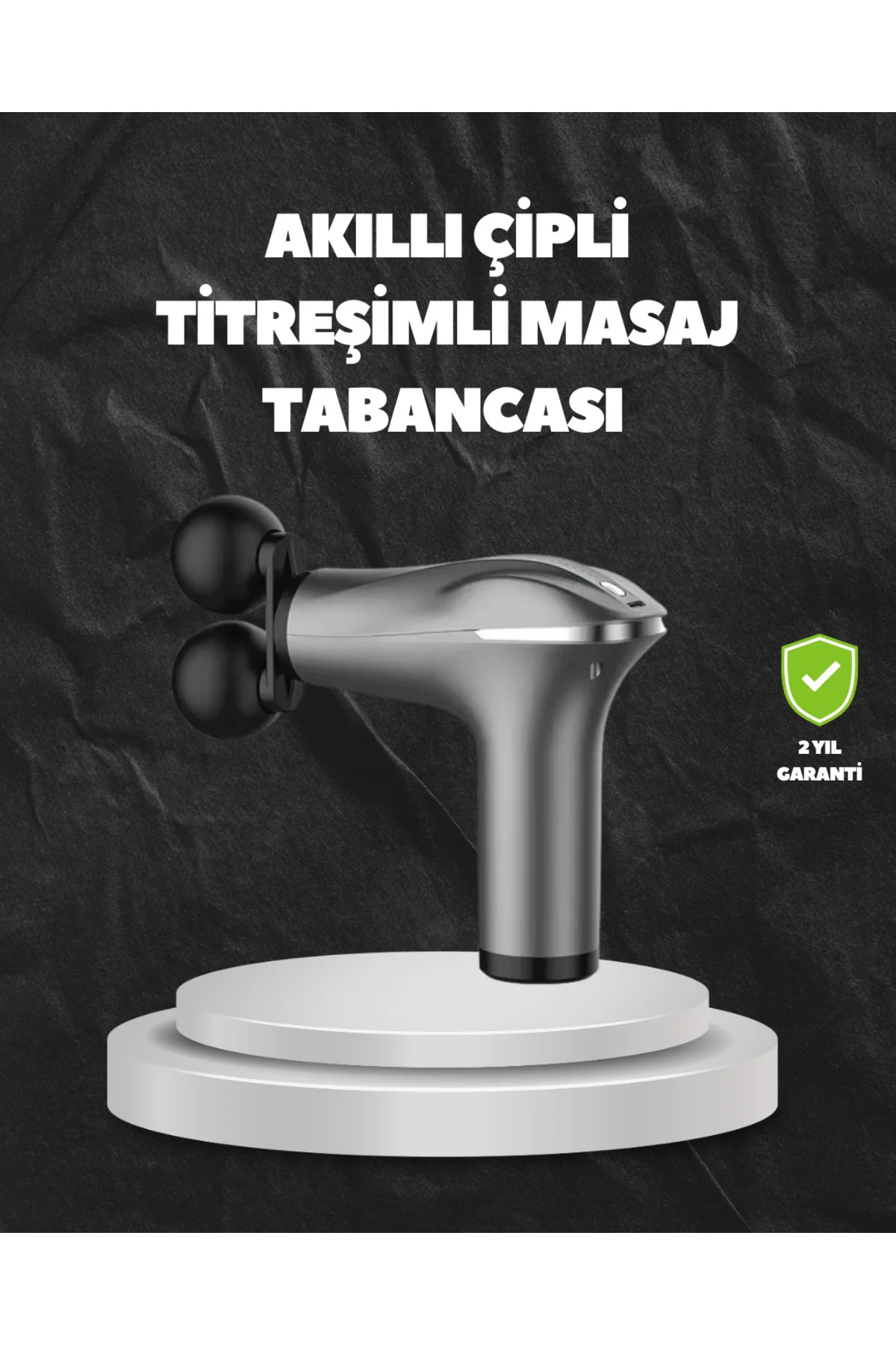 4 Başlıklı Şarjlı Masaj Tabancası Bel Sırt Boyun Bacak Kas Rahatl