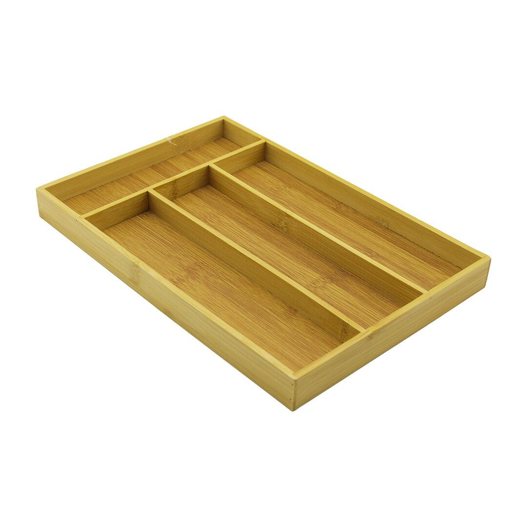 4 BÖLMELİ  AHŞAP BAMBU KAŞIKLIK  22.5 X 33.5CM (4741)