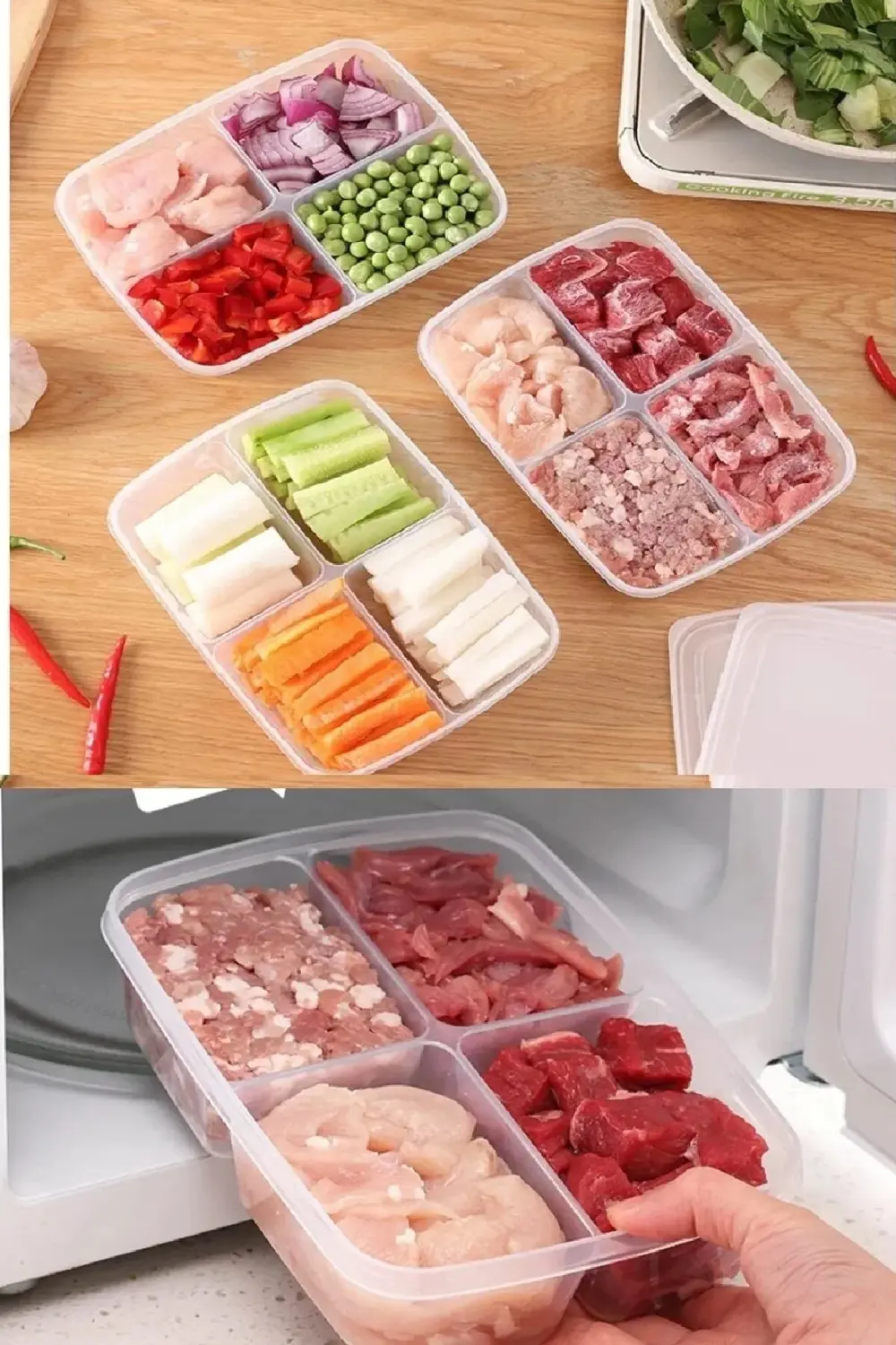 4 Bölmeli Diyet Saklama Kabı Öğünlük Kahvaltılık Piknik Beslenme