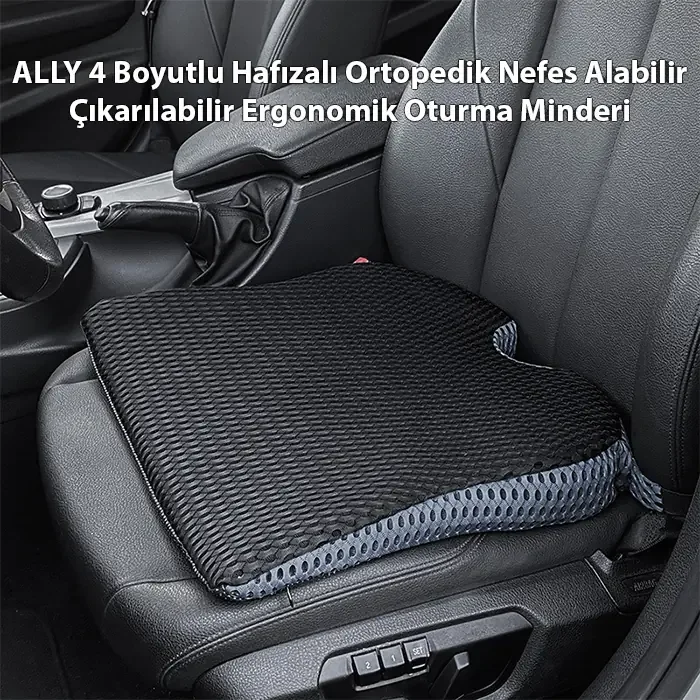4 Boyutlu Hafızalı Ortopedik Oturma Minderi - Ev ve Araç İçin Ergonomik Minder 5775