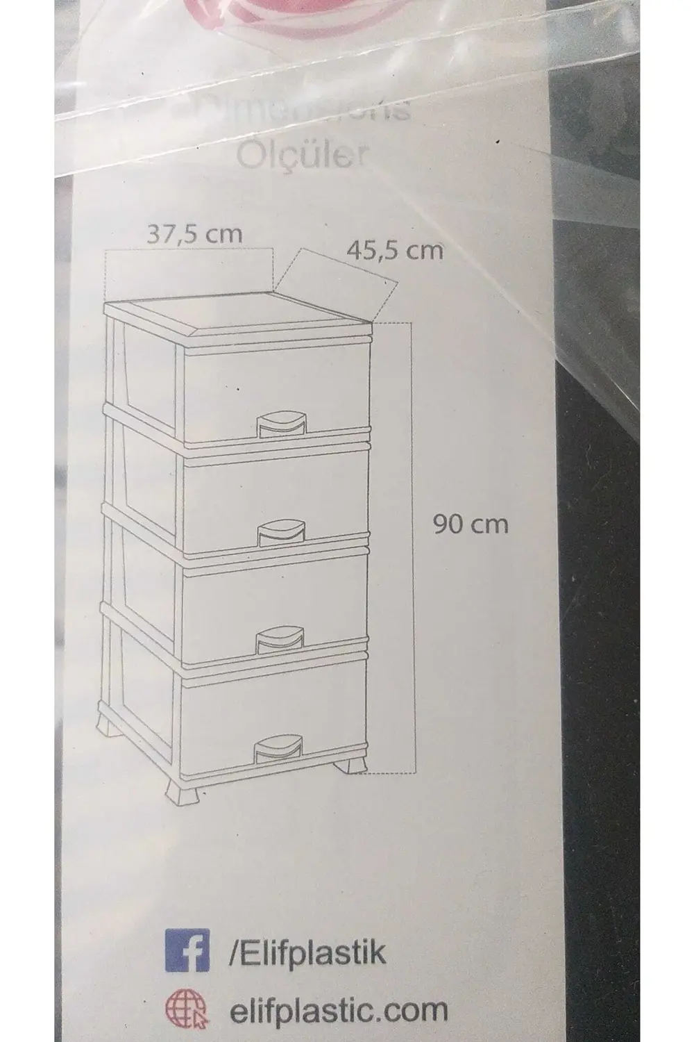 Eymen İstoç 4 Çekmeceli Plastik Komodin Sebzelik Mutfak Dolabı