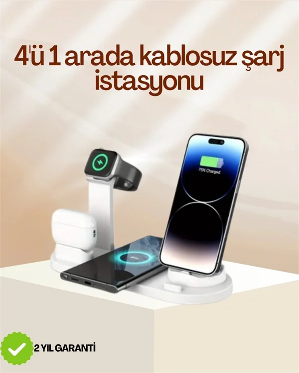 4 Cihazı Aynı Anda Şarj Edebilen Kablosuz Şarj İstasyonu Çok Yönlü Ve Pratik Tasarım Diğer