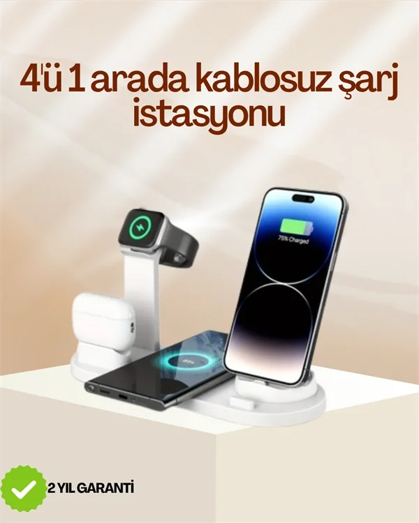 4 Cihazı Aynı Anda Şarj Edebilen Kablosuz Şarj İstasyonu Çok Yönlü ve Pratik Tasarım Fiyatı, Yorumları ve Özellikleri