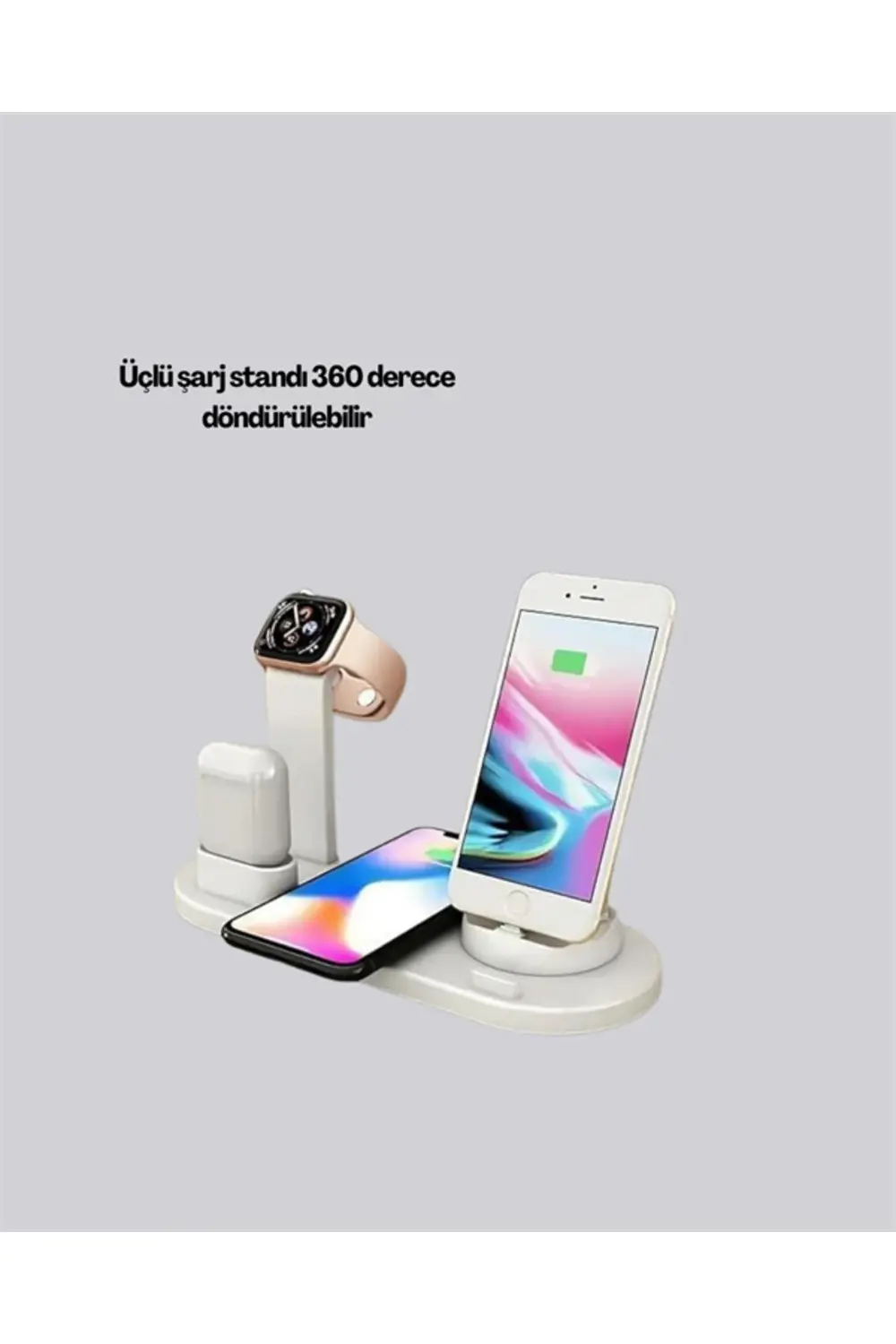 4 Cihazı Aynı Anda Şarj Edebilen Kablosuz Şarj İstasyonu – Çok Yö