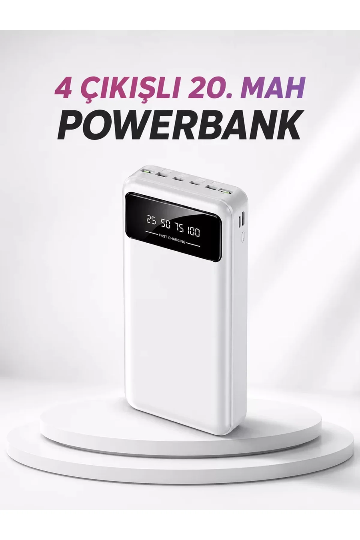 4 Çıkışlı 20.000 MAH Powerbank Taşınabilir Çoklu Giriş