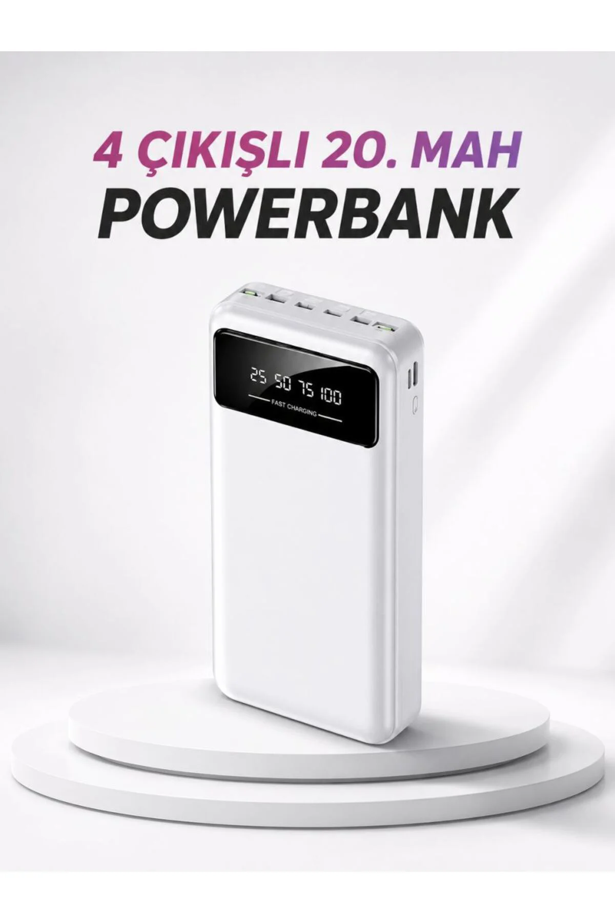 4 Çıkışlı 20.000 MAH Powerbank Taşınabilir Çoklu Giriş