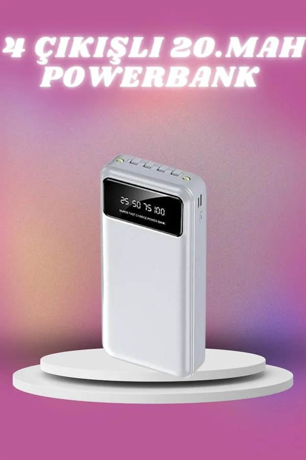 4 Çıkışlı 20.000 MAH Powerbank Taşınabilir Çoklu Giriş Fiyatı, Yorumları ve Özellikleri