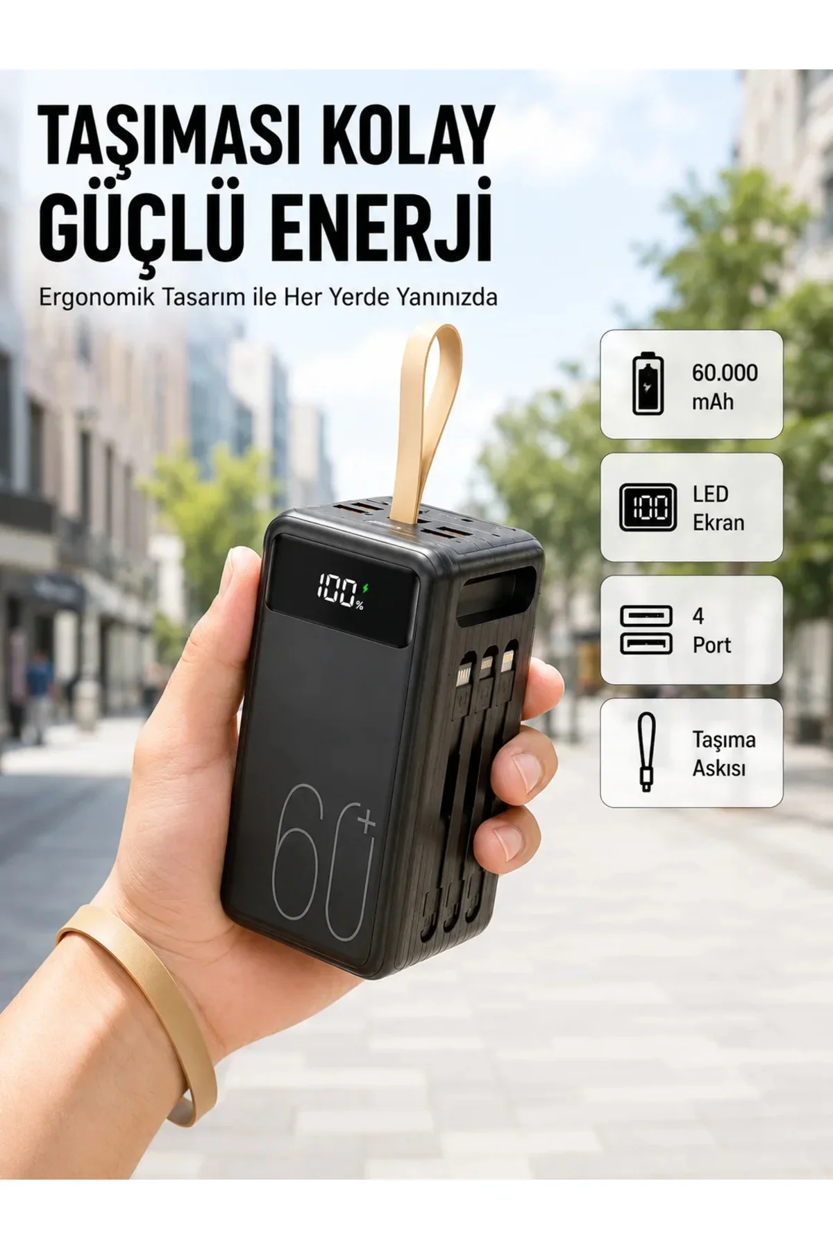 4 Çıkışlı Hızlı Şarj Destekli Powerbank Yeni Nesil 4 Çıkışlı Hızlı Şarj Destekli Powerbank Yeni Nesil