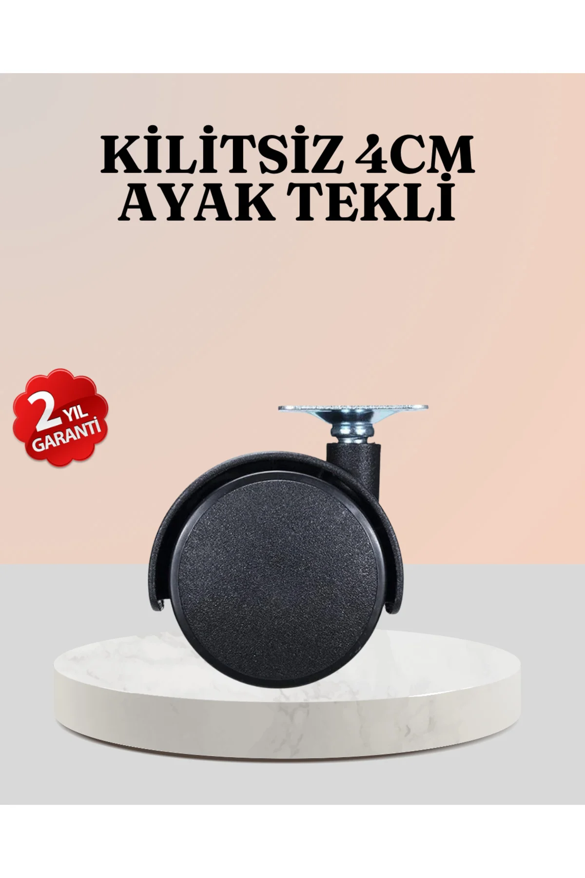 4 cm Çap Kilitsiz Tekerlek Ayağı Tekli Hafif Mobilyalar İçin