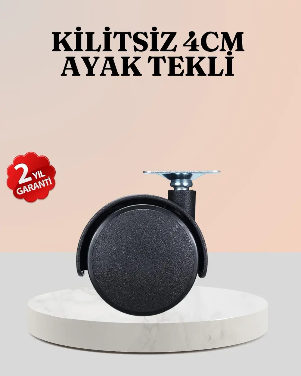 4 cm Çap Kilitsiz Tekerlek Ayağı Tekli Hafif Mobilyalar İçin